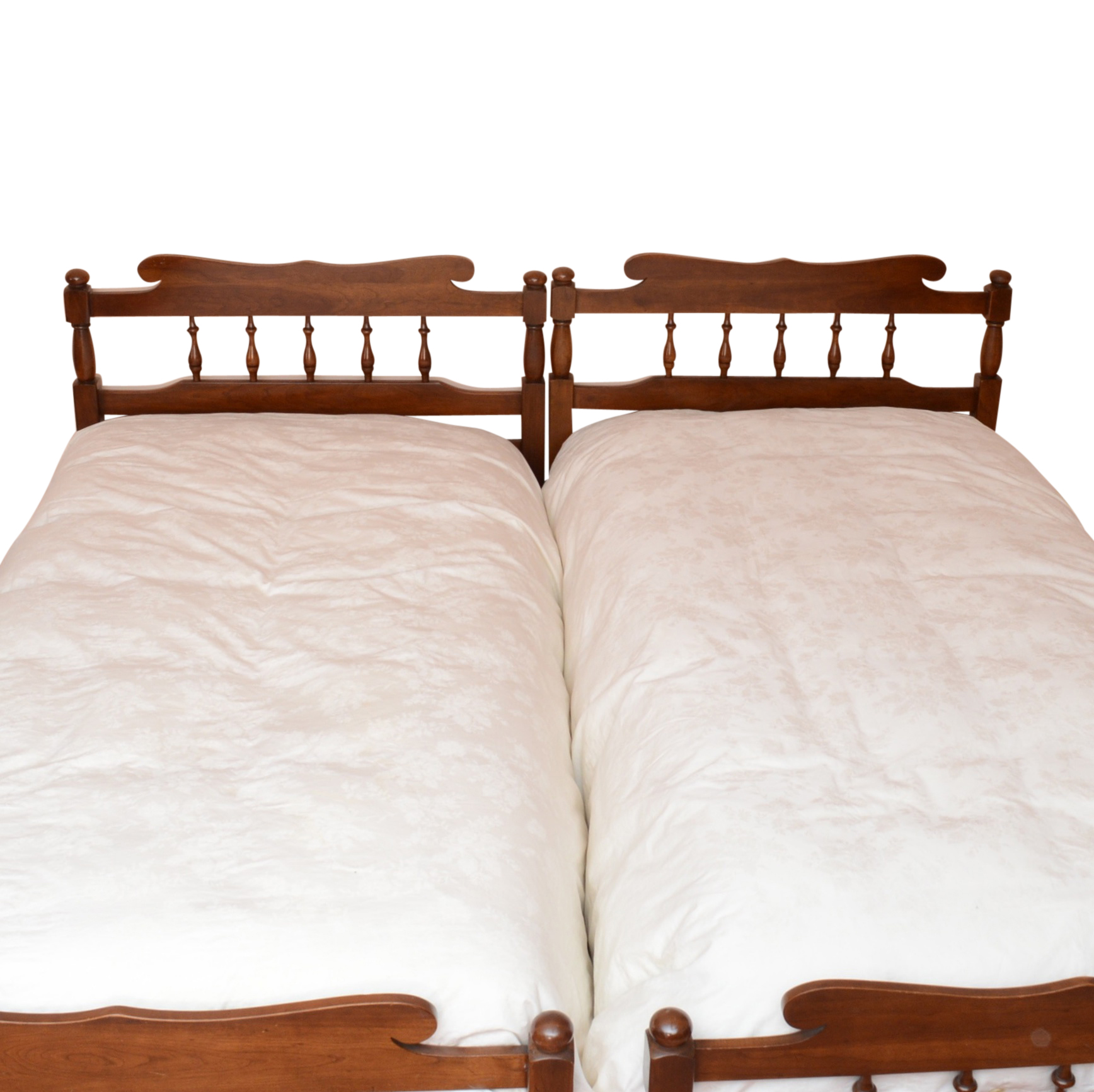 Pair of Solid Cherry Wood Twin Bed Frames