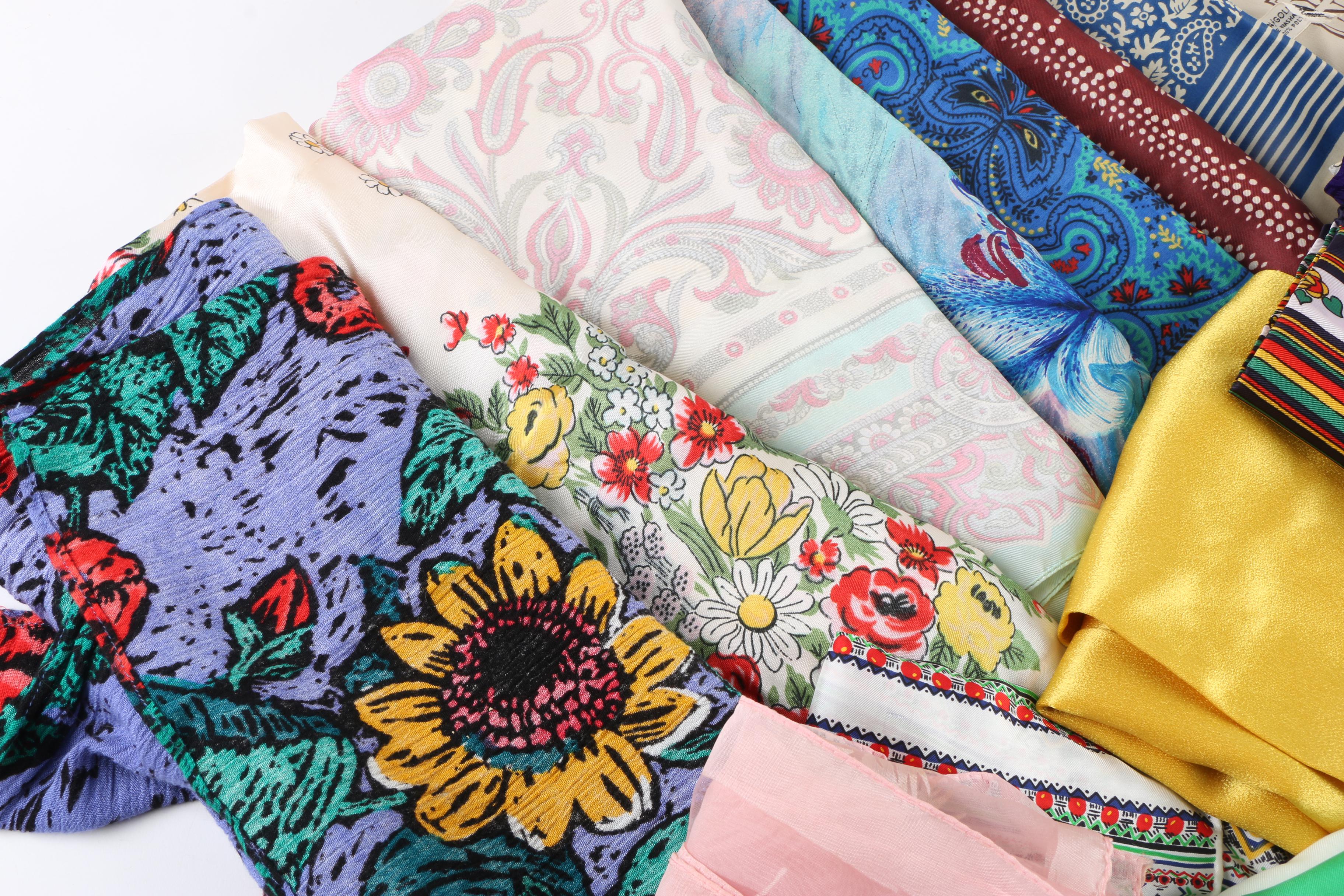 Vintage and Contemporary Scarves Including Yves Saint Laurent and Echo