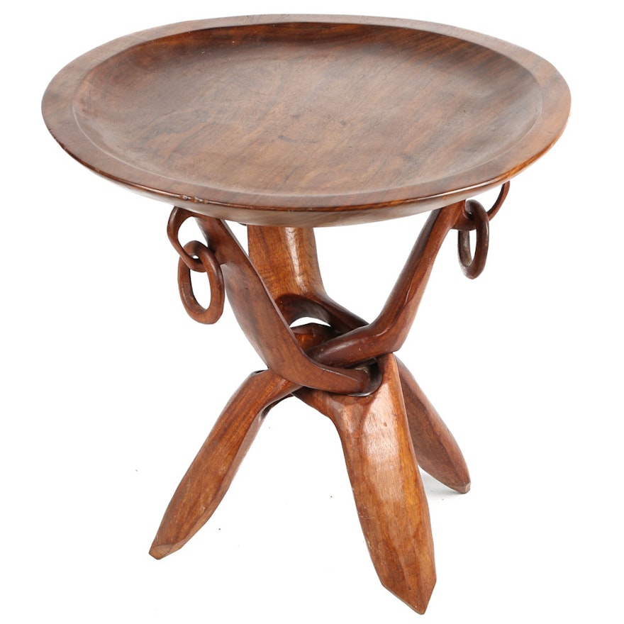 Carved Folding Accent Table