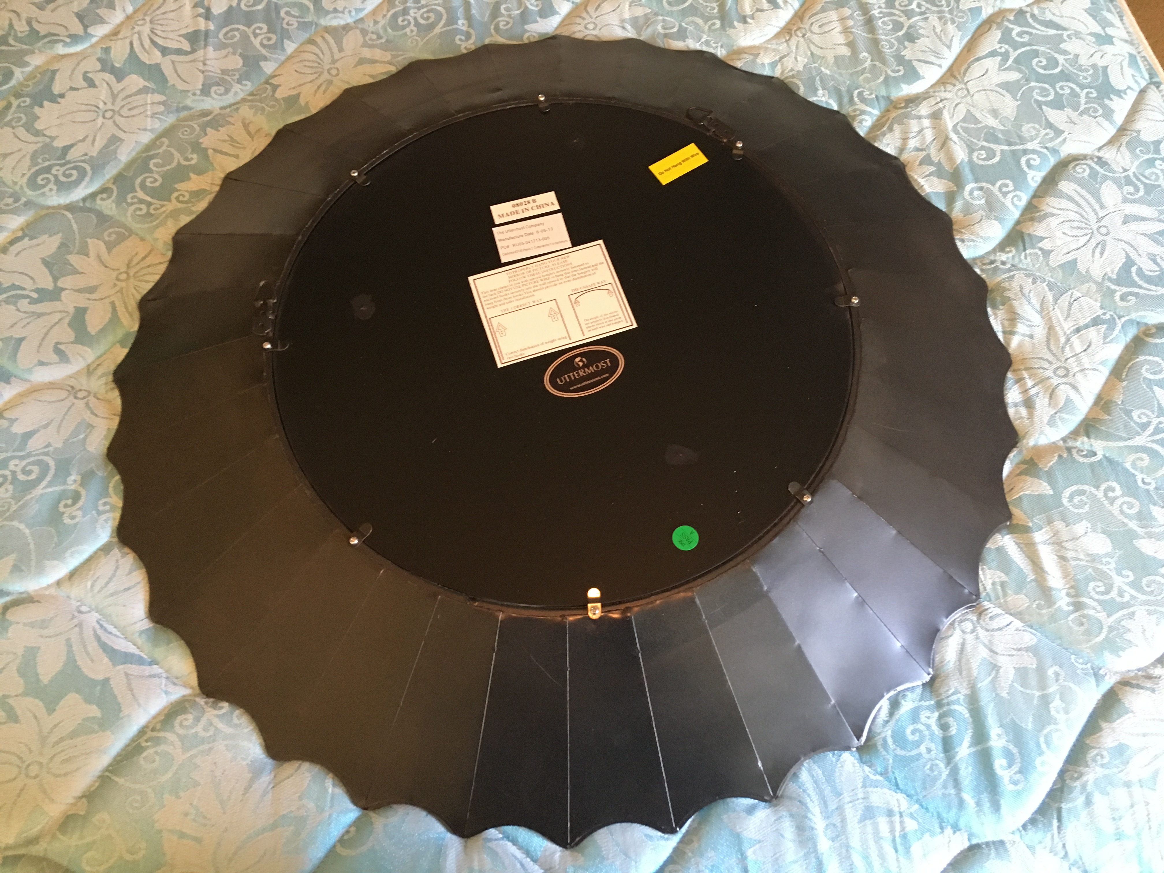 Sun Shaped Mirror with Italian-Style Glass Panels