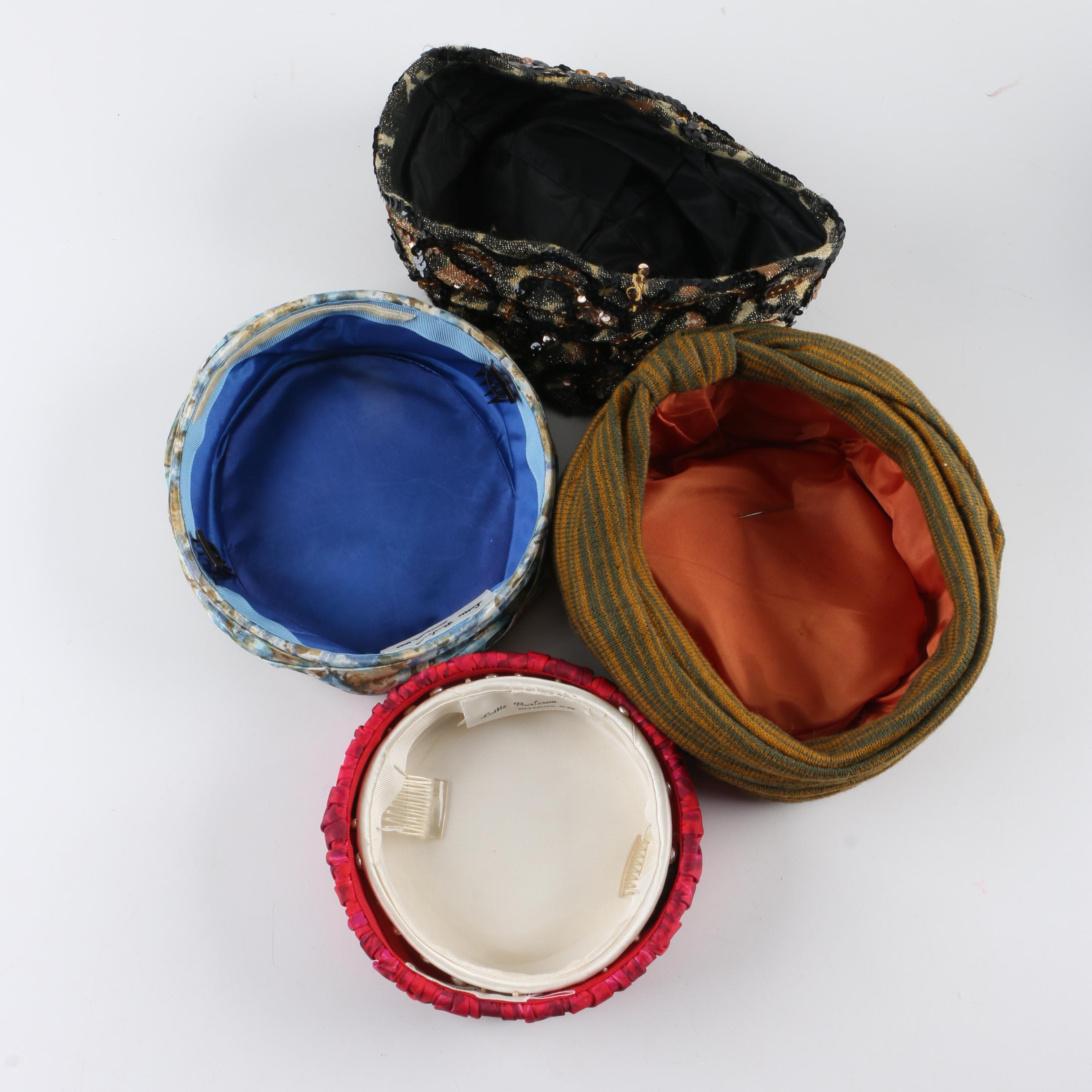 Women's Vintage Pillbox Hats Including Lottie Burleson and Neiman Marcus