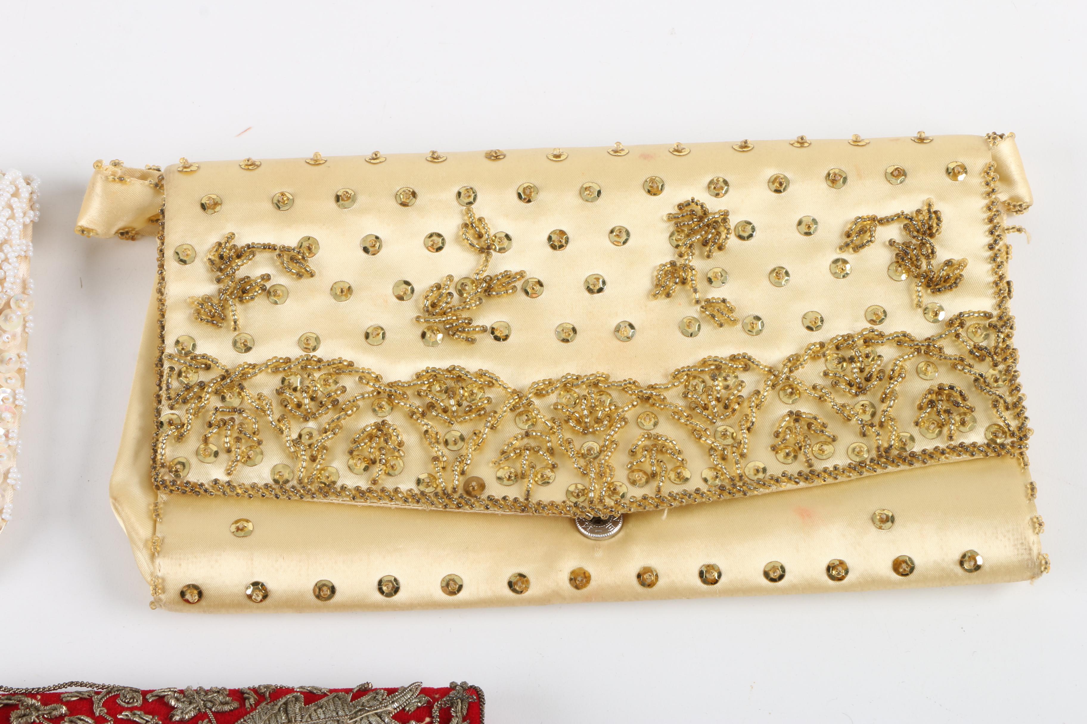 Vintage Evening Bags Featuring Starlite Metalwork Embroidery and Beading