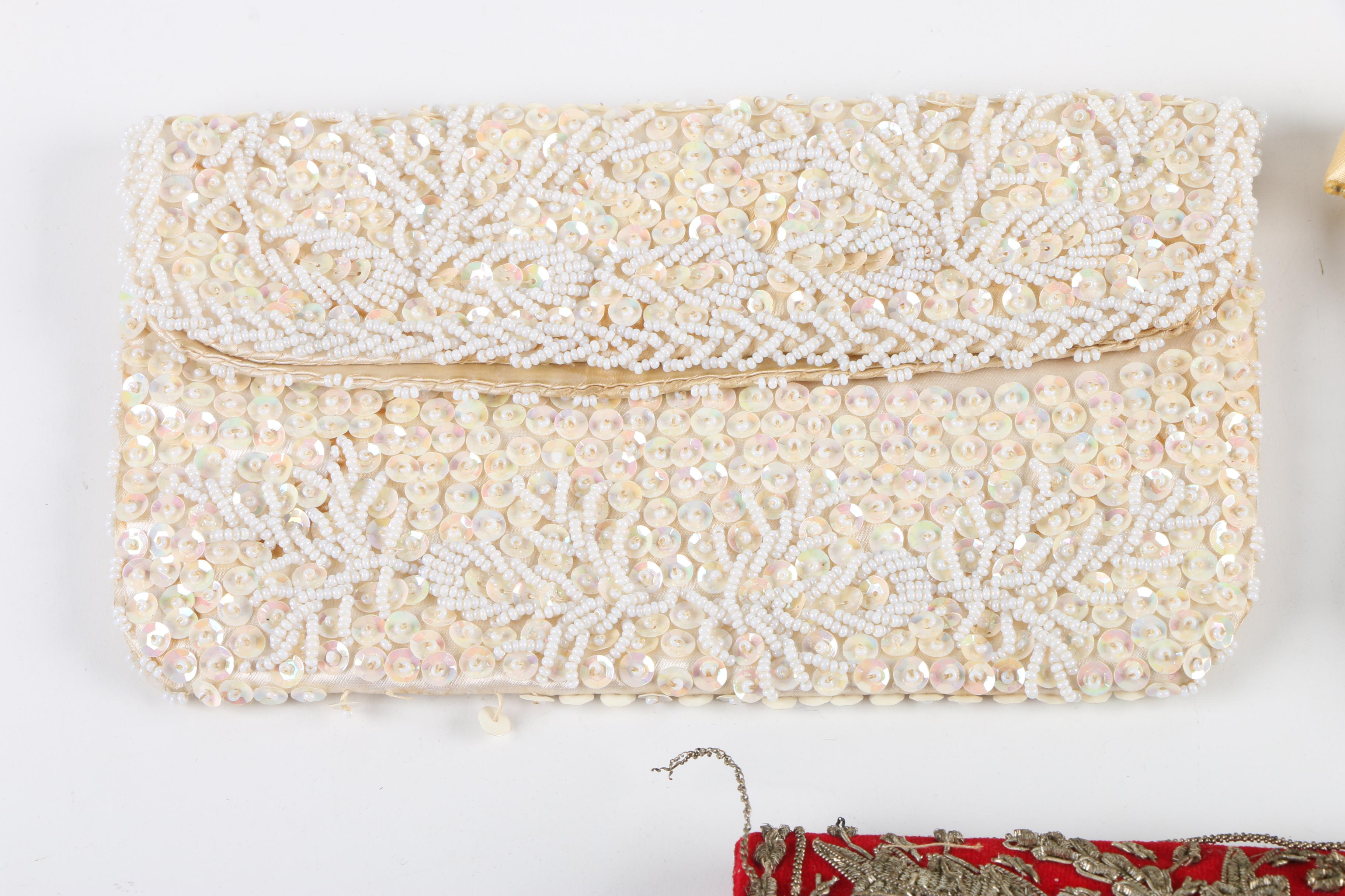 Vintage Evening Bags Featuring Starlite Metalwork Embroidery and Beading