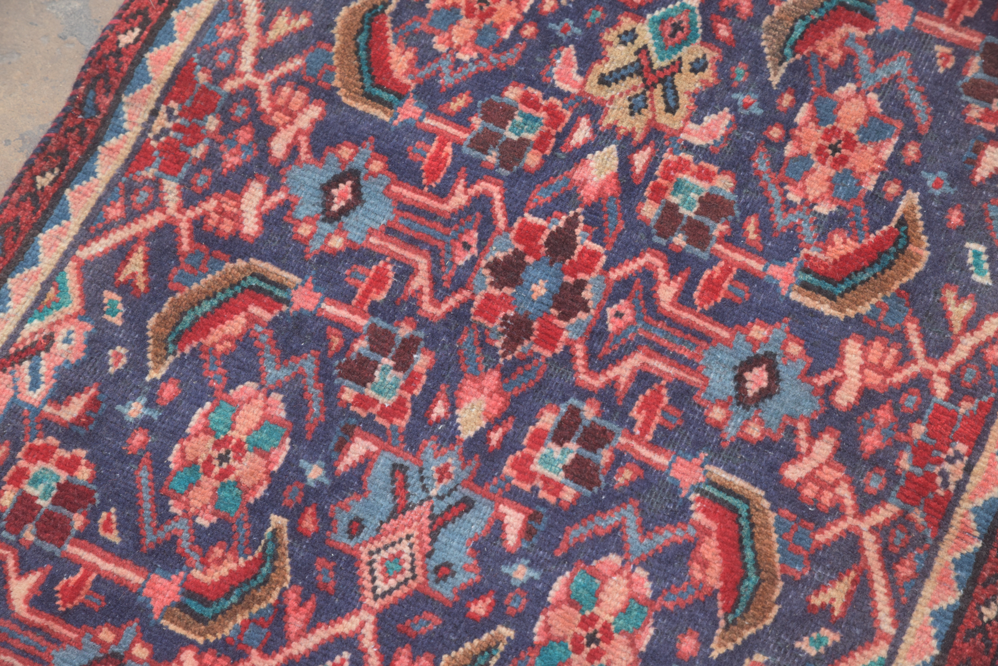 Hand-Knotted Persian Hamadan Wool Carpet Runner