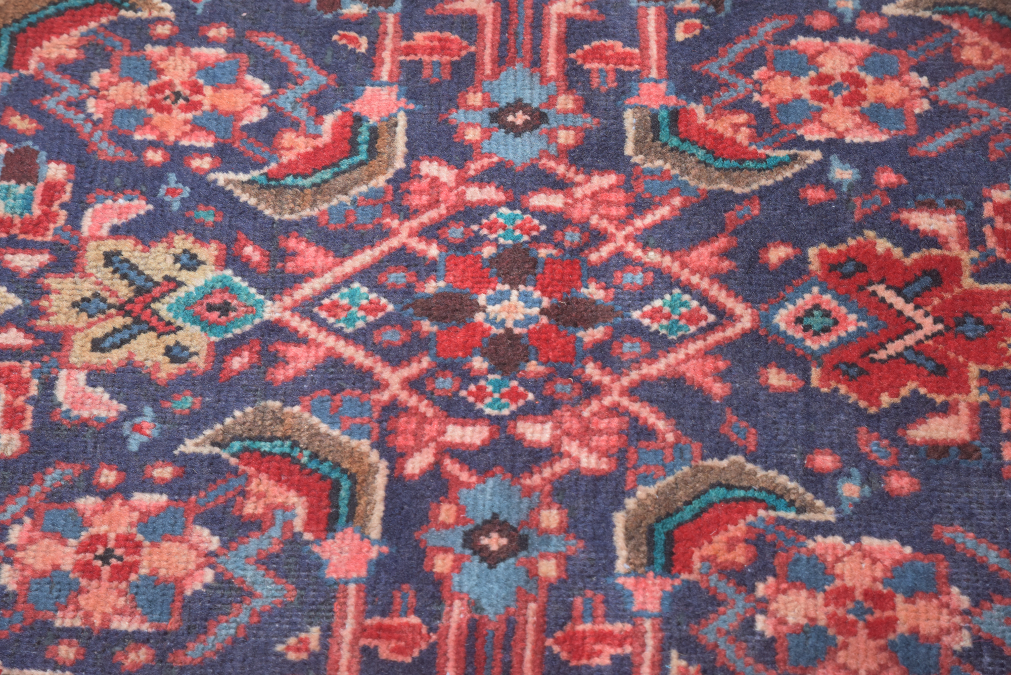 Hand-Knotted Persian Hamadan Wool Carpet Runner