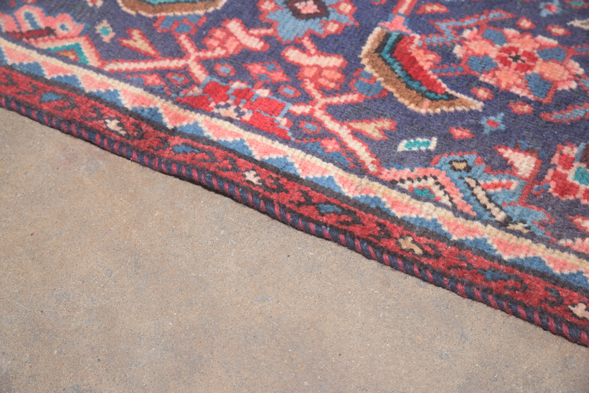 Hand-Knotted Persian Hamadan Wool Carpet Runner