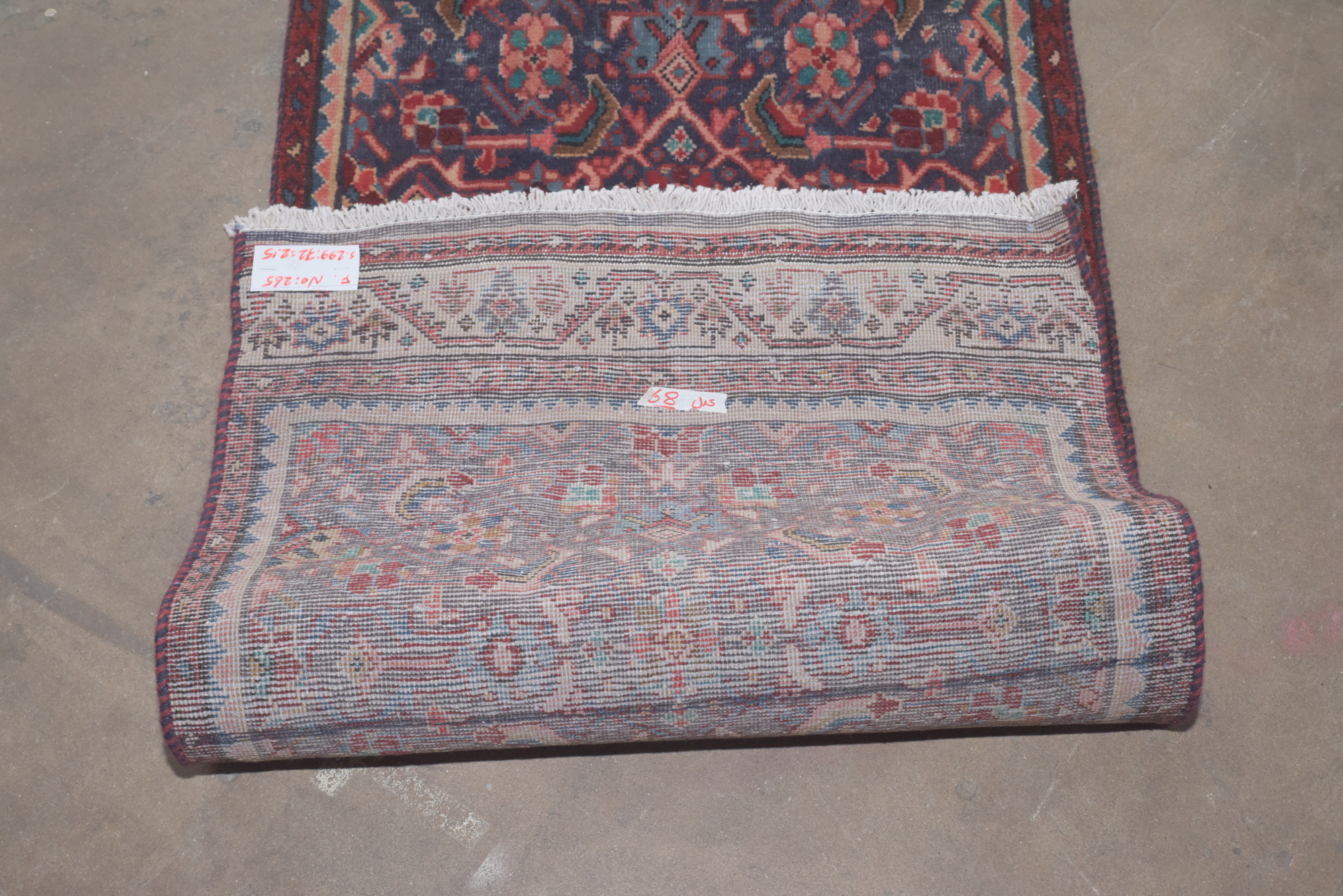 Hand-Knotted Persian Hamadan Wool Carpet Runner
