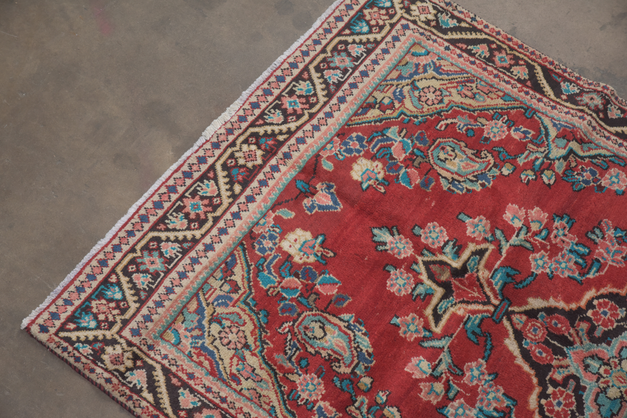 Hand-Knotted Persian Hamadan Wool Area Rug