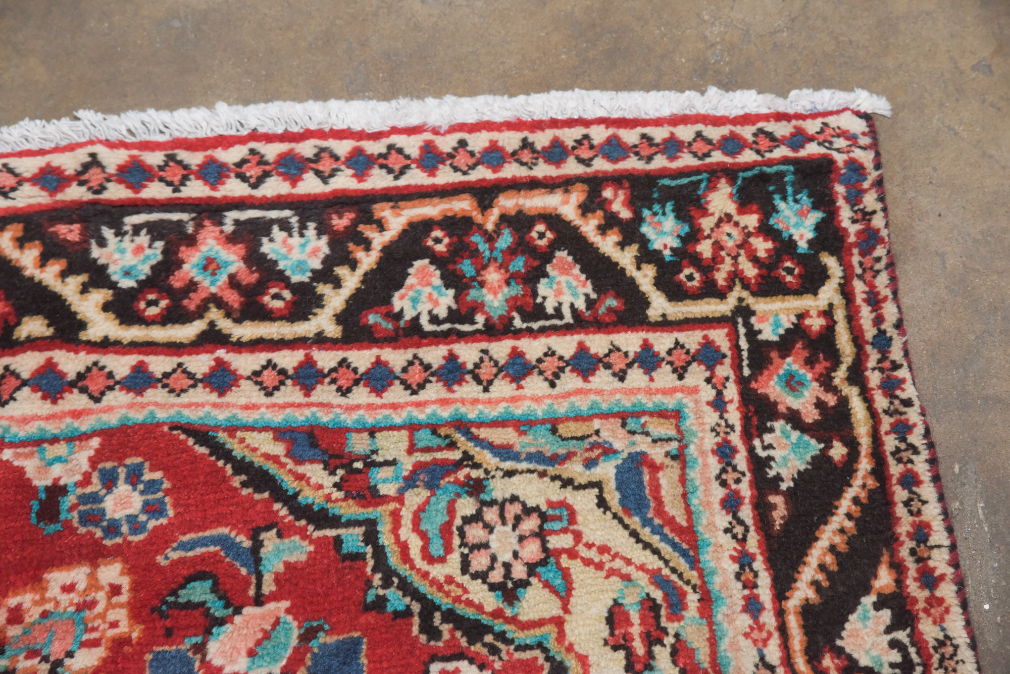 Hand-Knotted Persian Hamadan Wool Area Rug