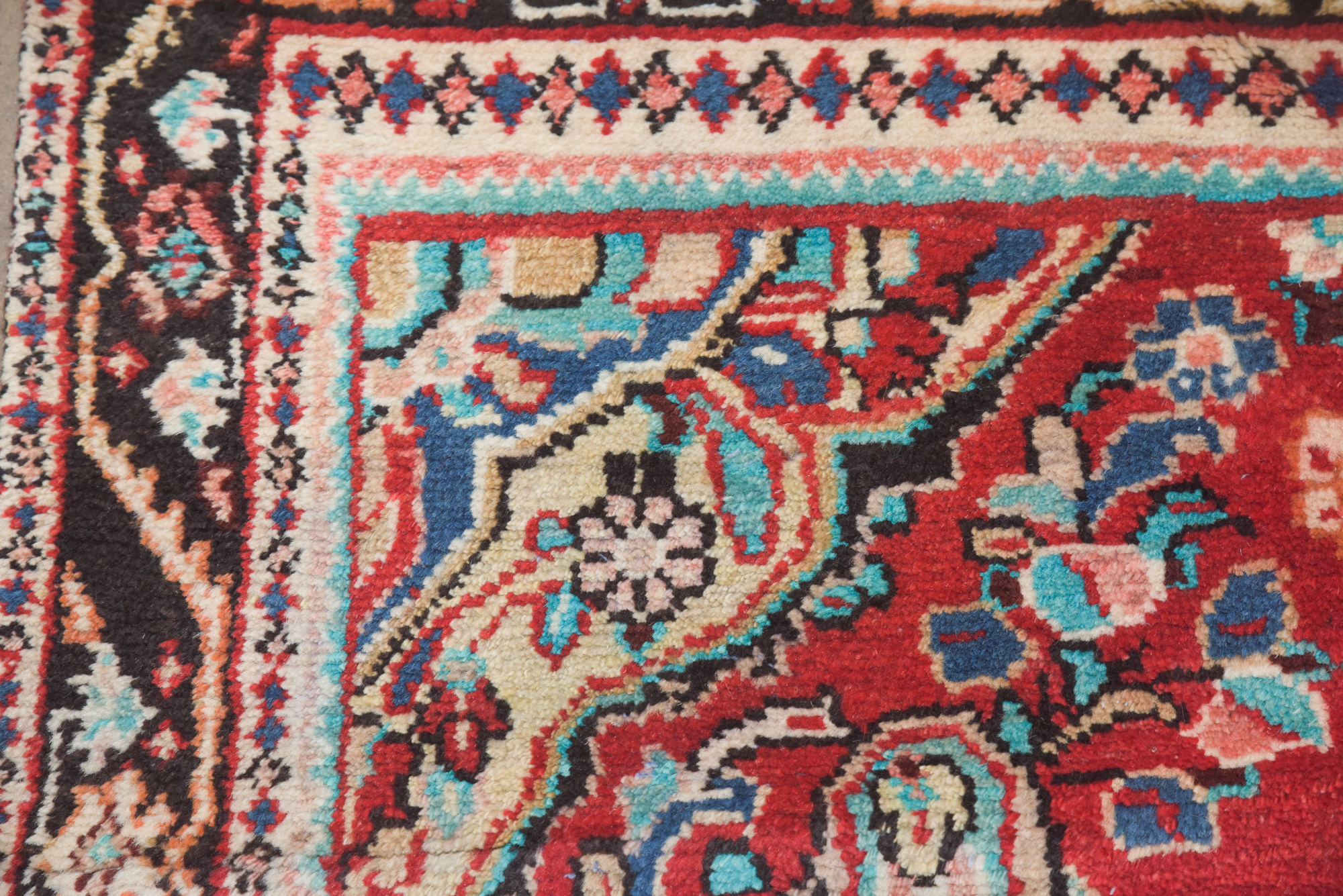 Hand-Knotted Persian Hamadan Wool Area Rug