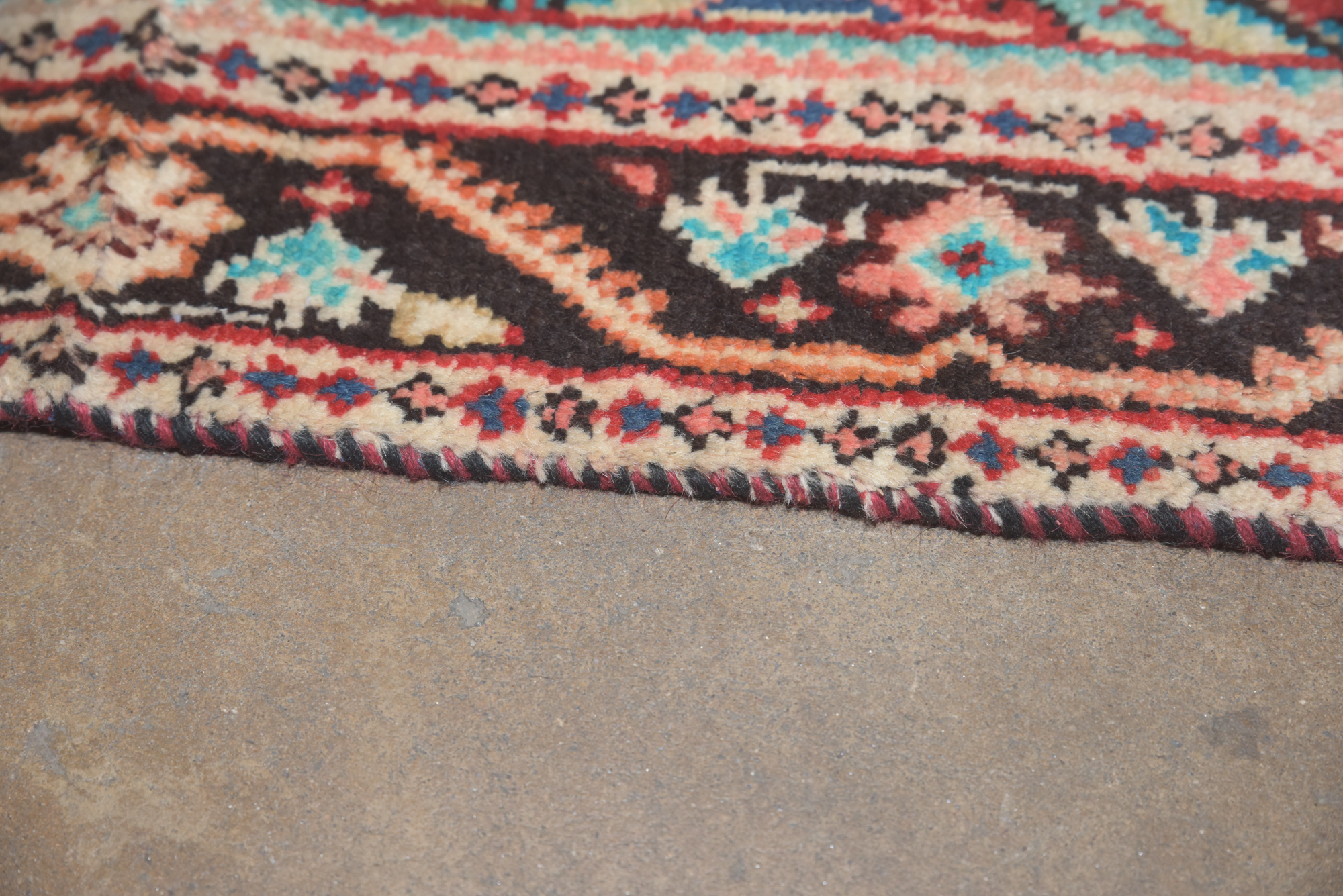 Hand-Knotted Persian Hamadan Wool Area Rug