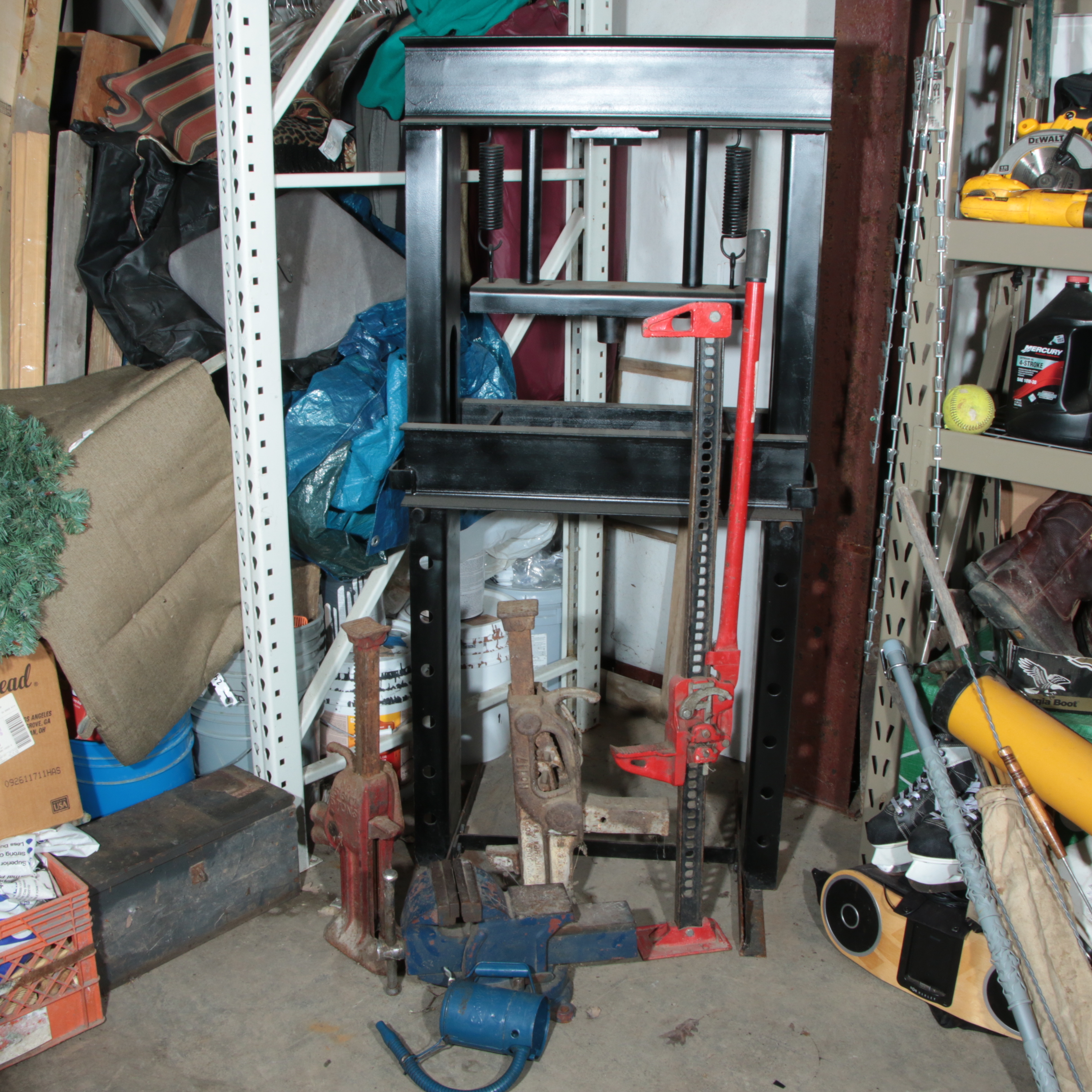 Standing Press, Bench Vise, Railroad Track Jacks and More