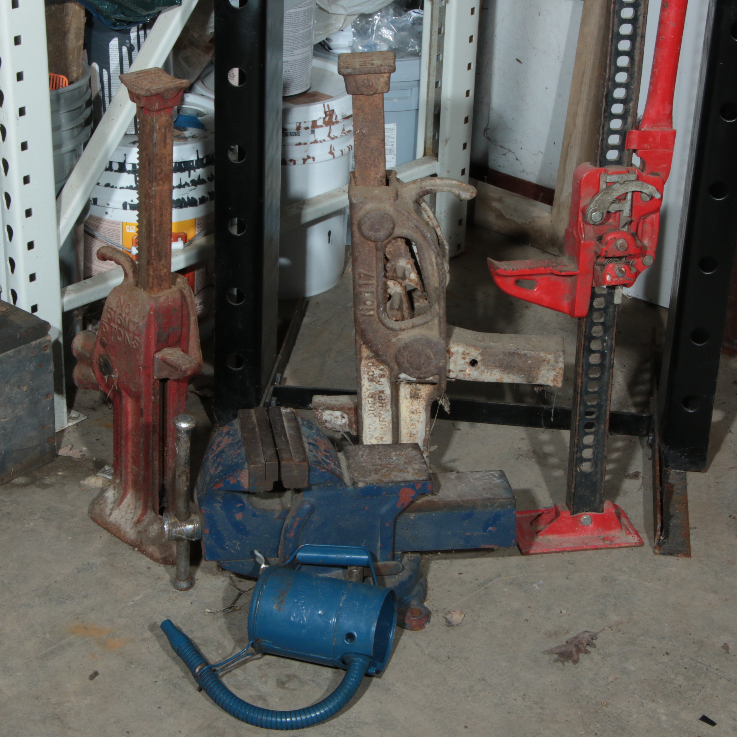 Standing Press, Bench Vise, Railroad Track Jacks and More