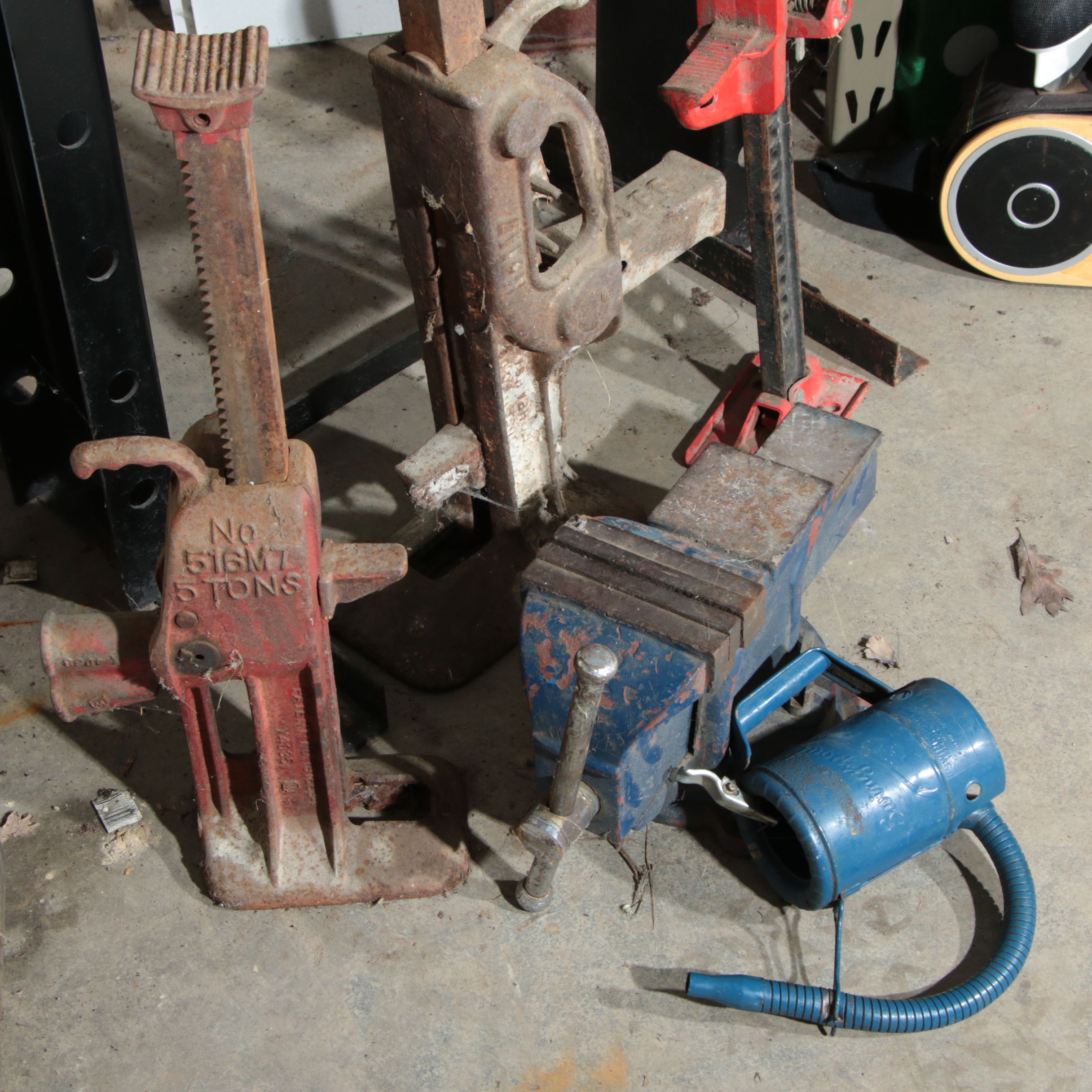 Standing Press, Bench Vise, Railroad Track Jacks and More