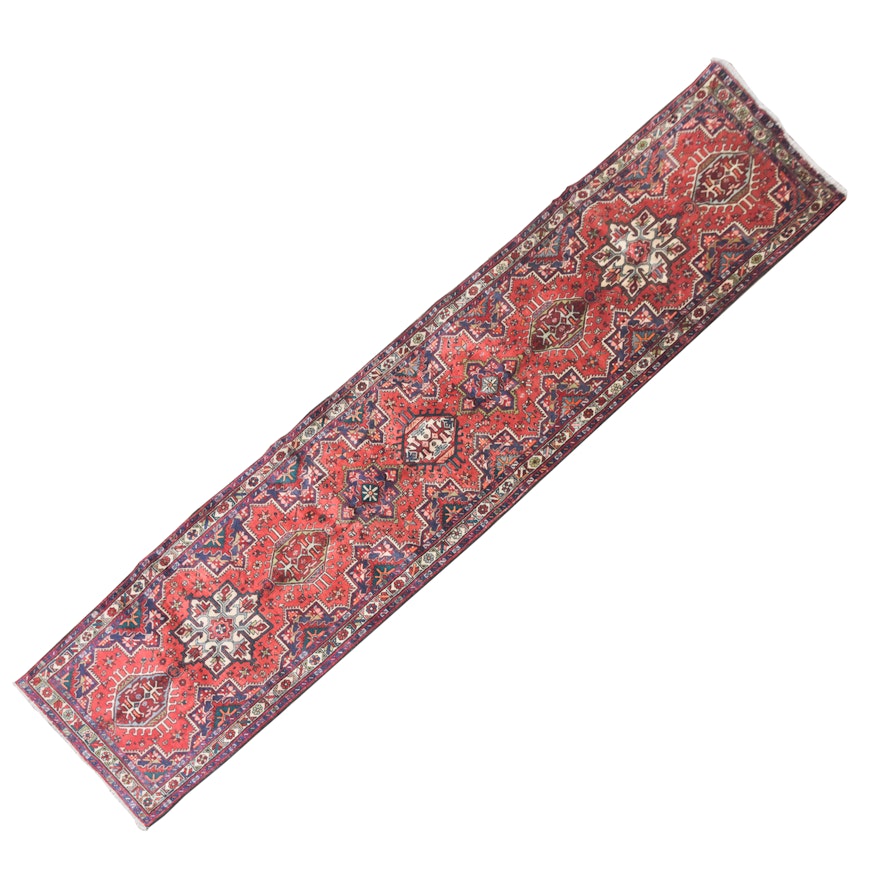 Hand-Knotted Persian Karaja Wool Palace Sized Carpet Runner