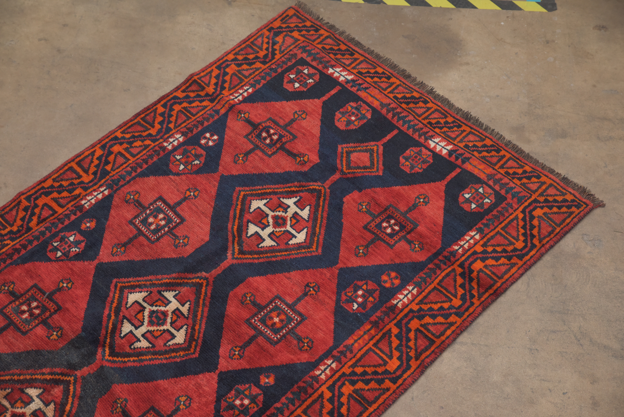 Hand-Knotted Persian Qashqai Wool Area Rug
