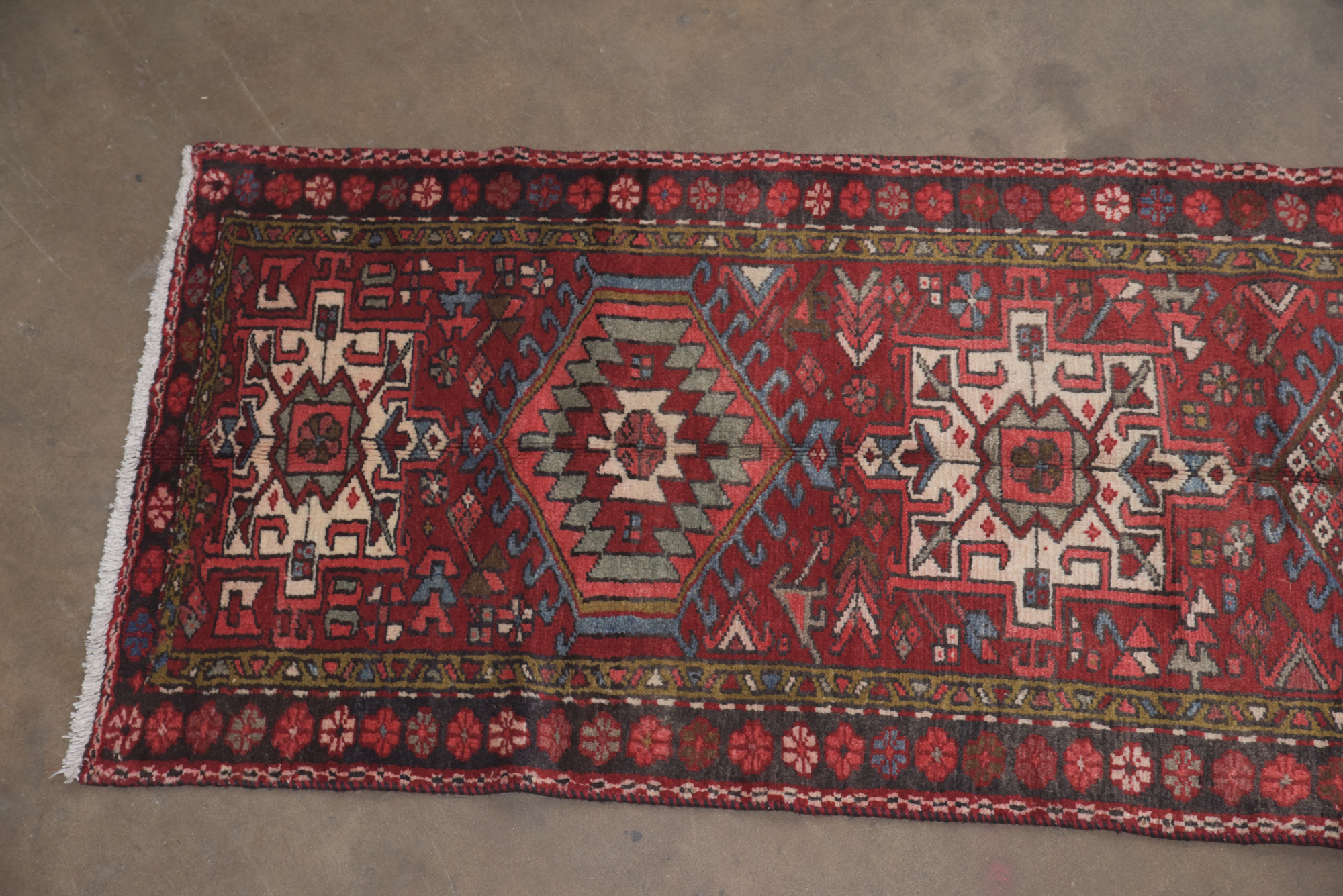 Hand-Knotted Persian Lamberan Wool Carpet Runner