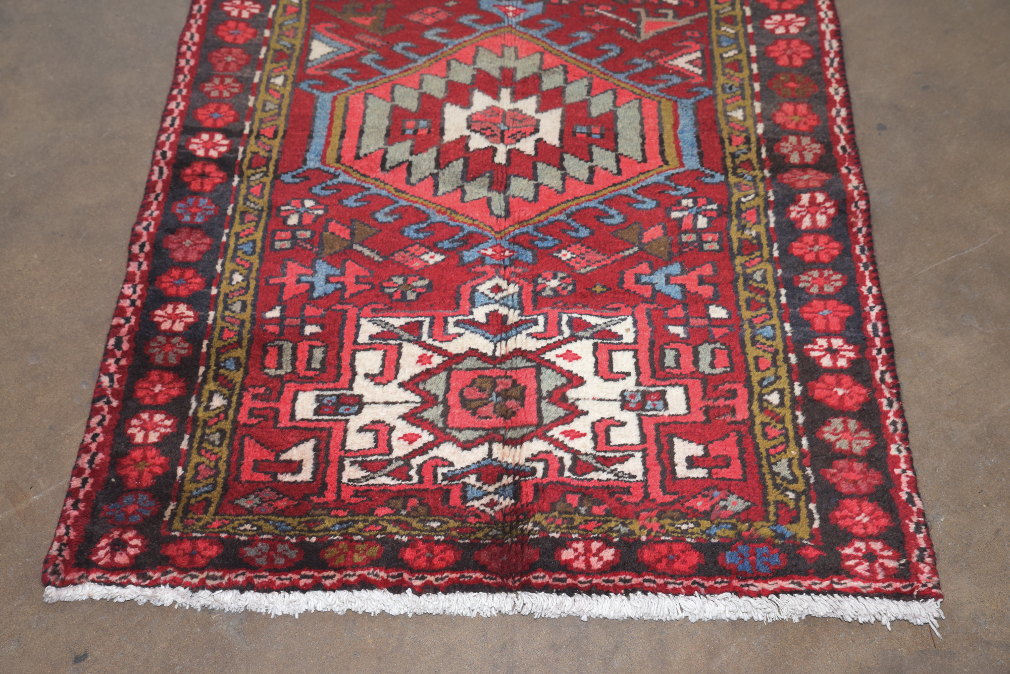 Hand-Knotted Persian Lamberan Wool Carpet Runner