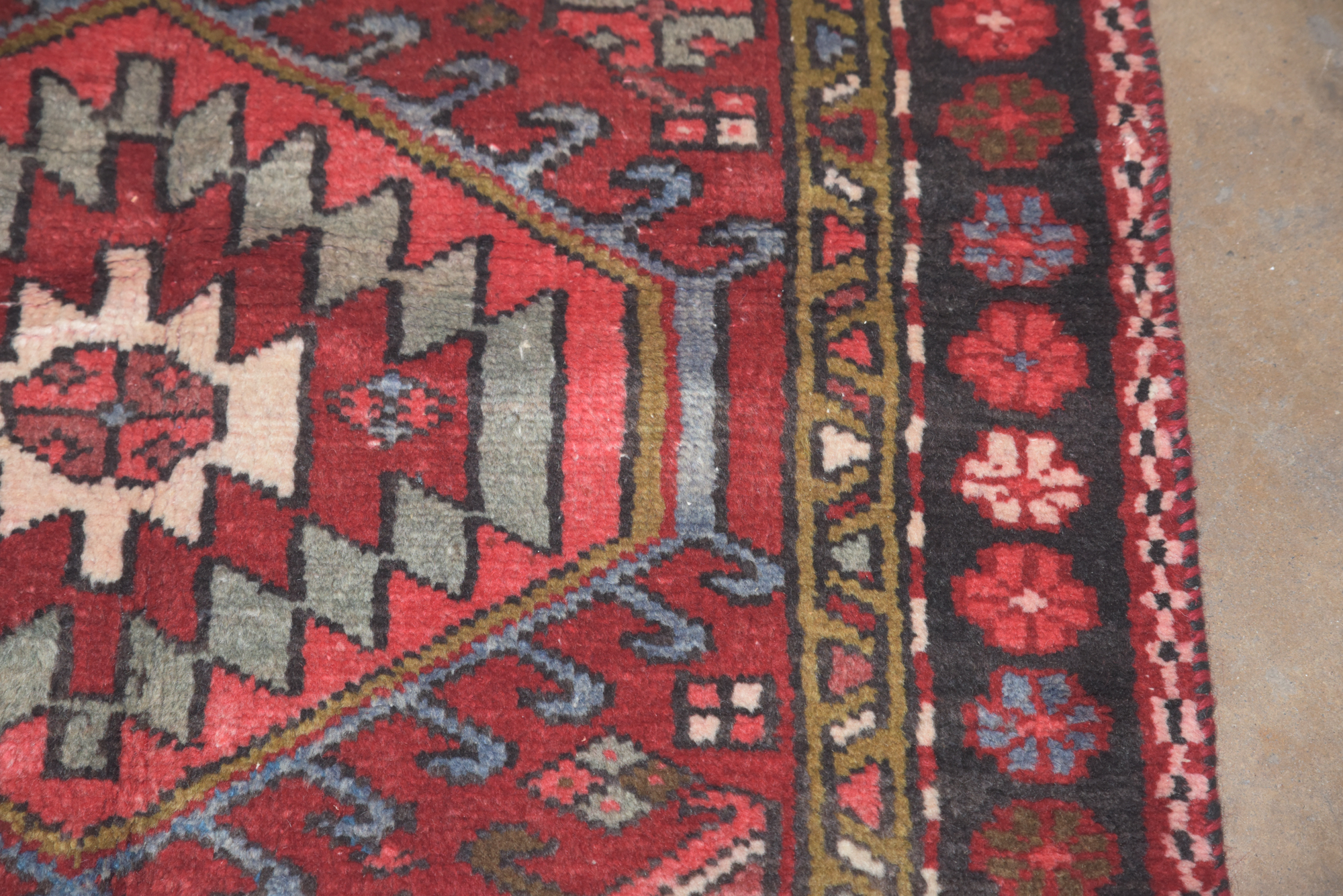 Hand-Knotted Persian Lamberan Wool Carpet Runner