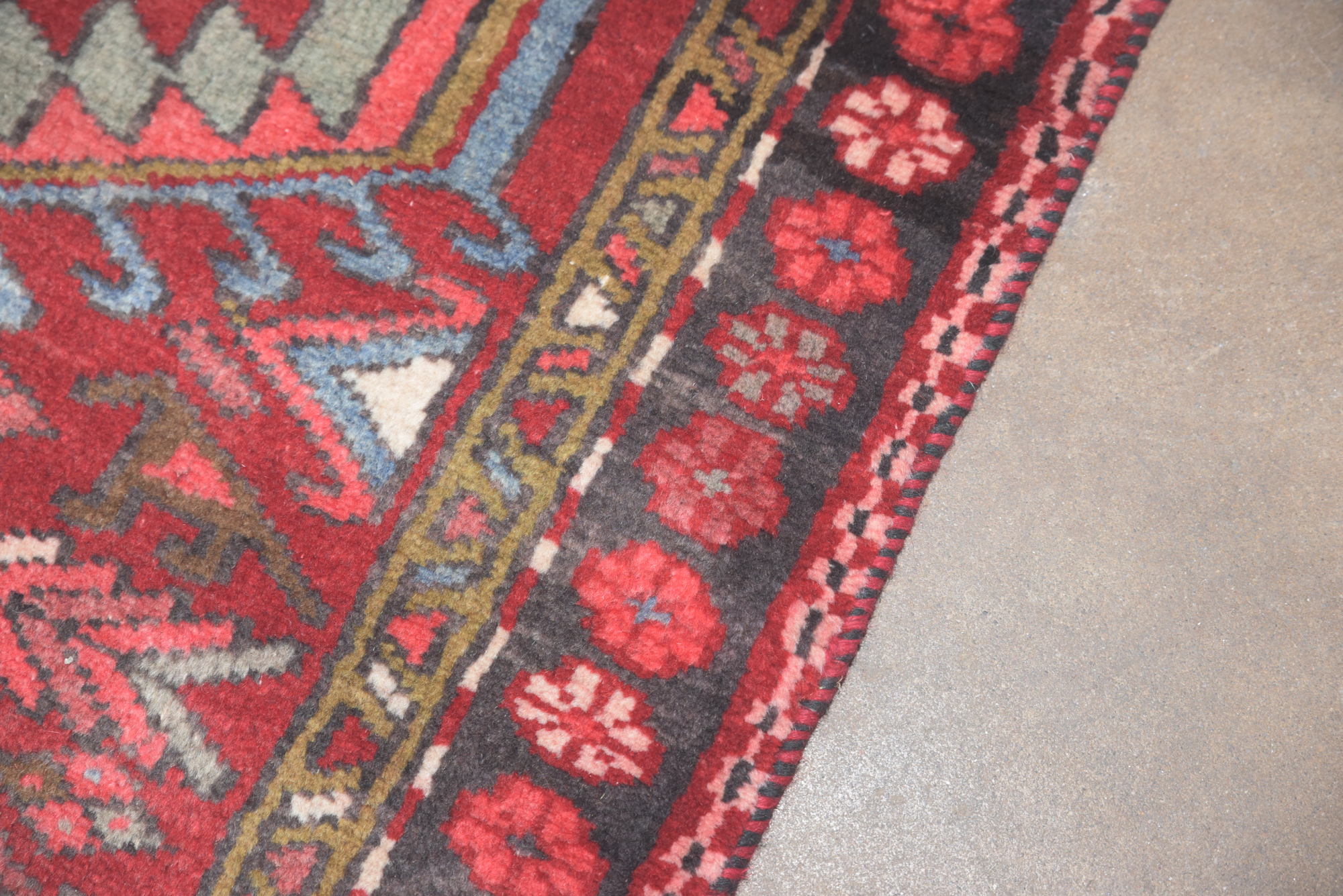 Hand-Knotted Persian Lamberan Wool Carpet Runner