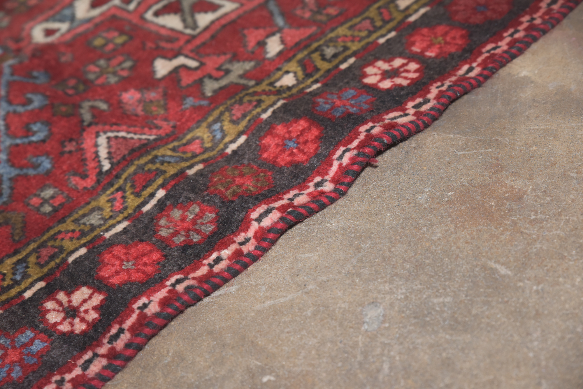Hand-Knotted Persian Lamberan Wool Carpet Runner