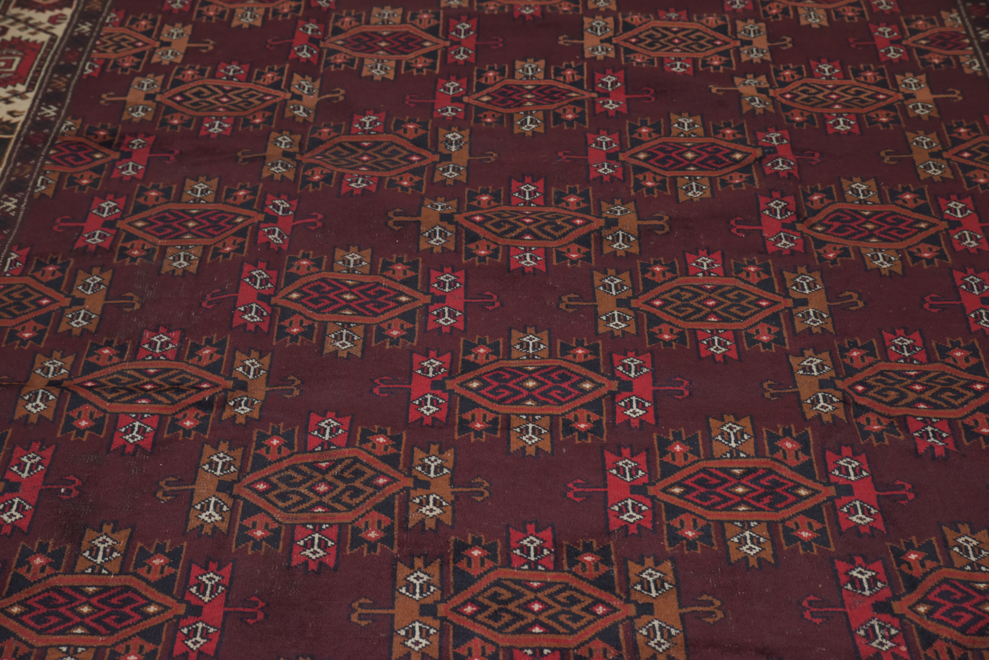 Hand-Knotted Turkish Yomut Wool Area Rug