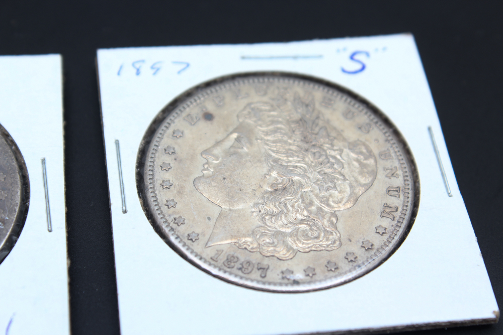 Morgan Silver Dollars from 1891-S, 1897-S and 1901