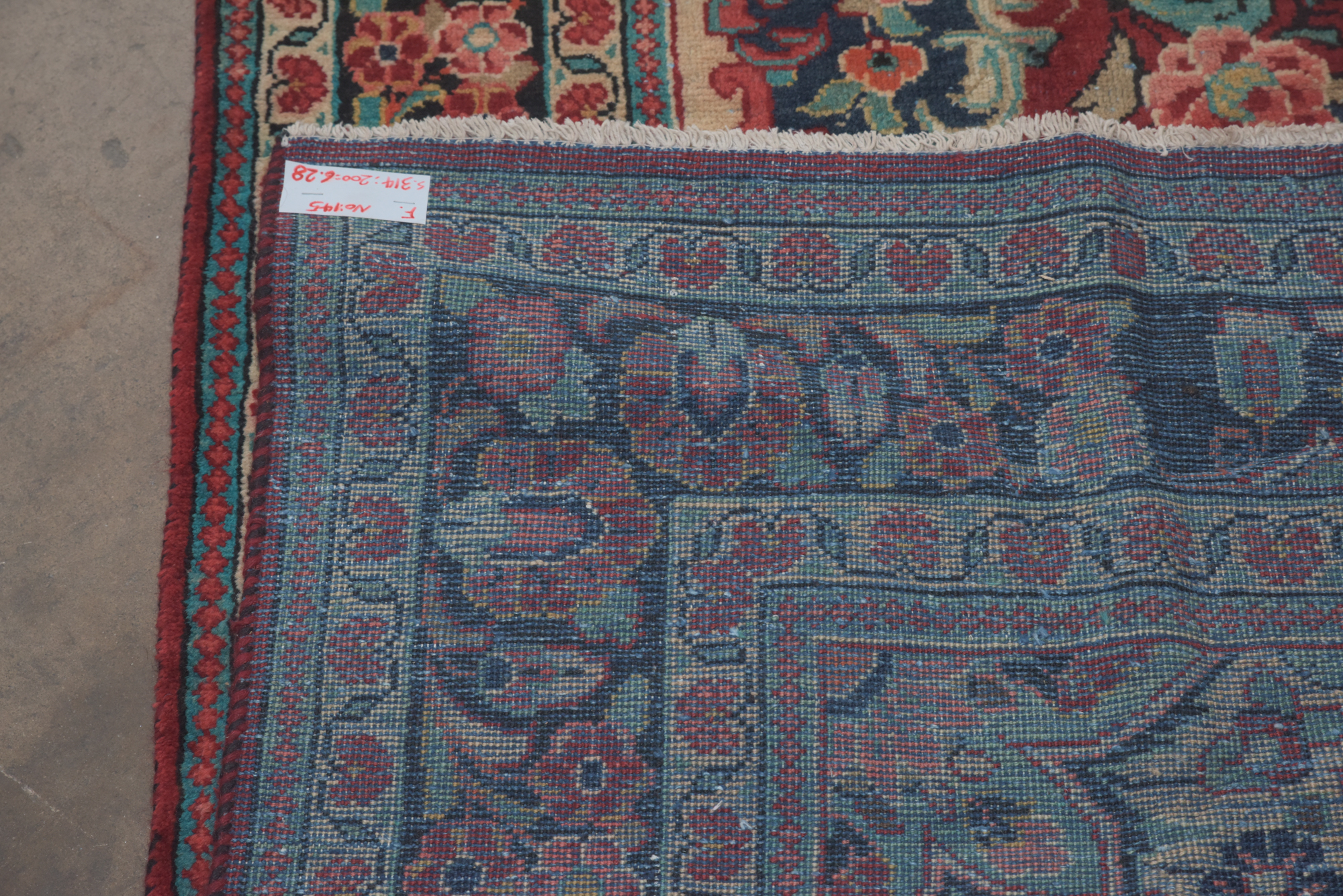 Hand-Knotted Persian Kashan Wool Area Rug