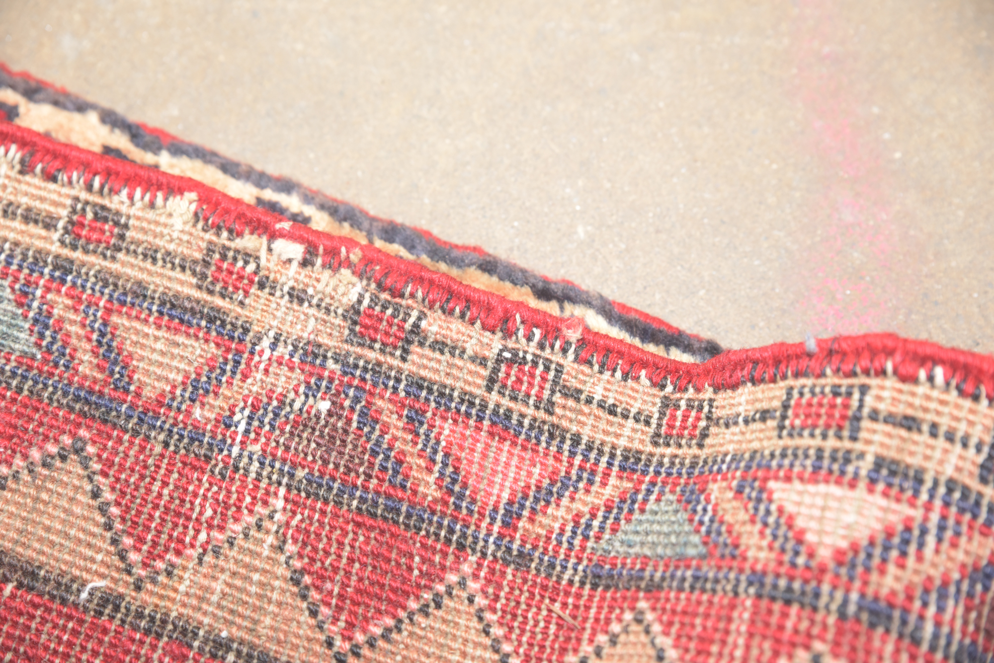 Hand-Knotted Persian Heriz Wool Carpet Runner