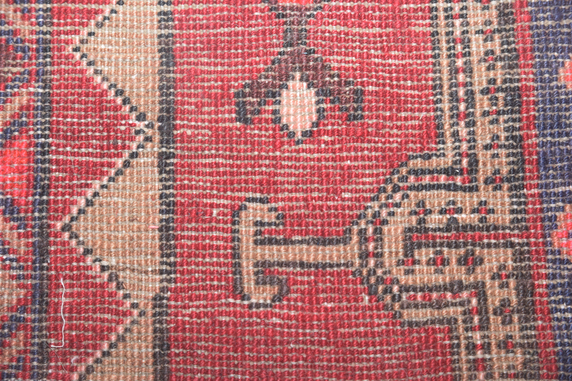 Hand-Knotted Persian Heriz Wool Carpet Runner