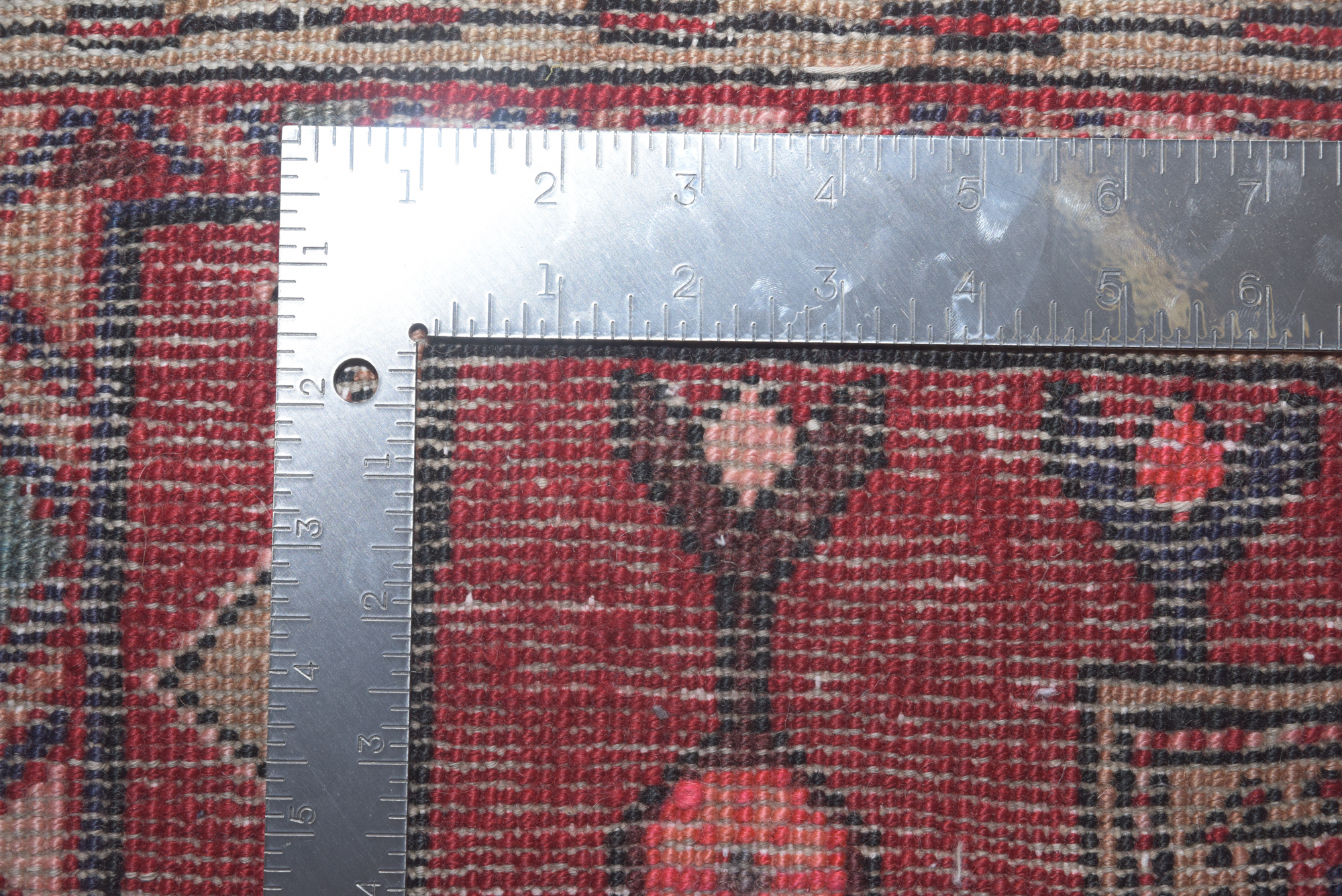 Hand-Knotted Persian Heriz Wool Carpet Runner