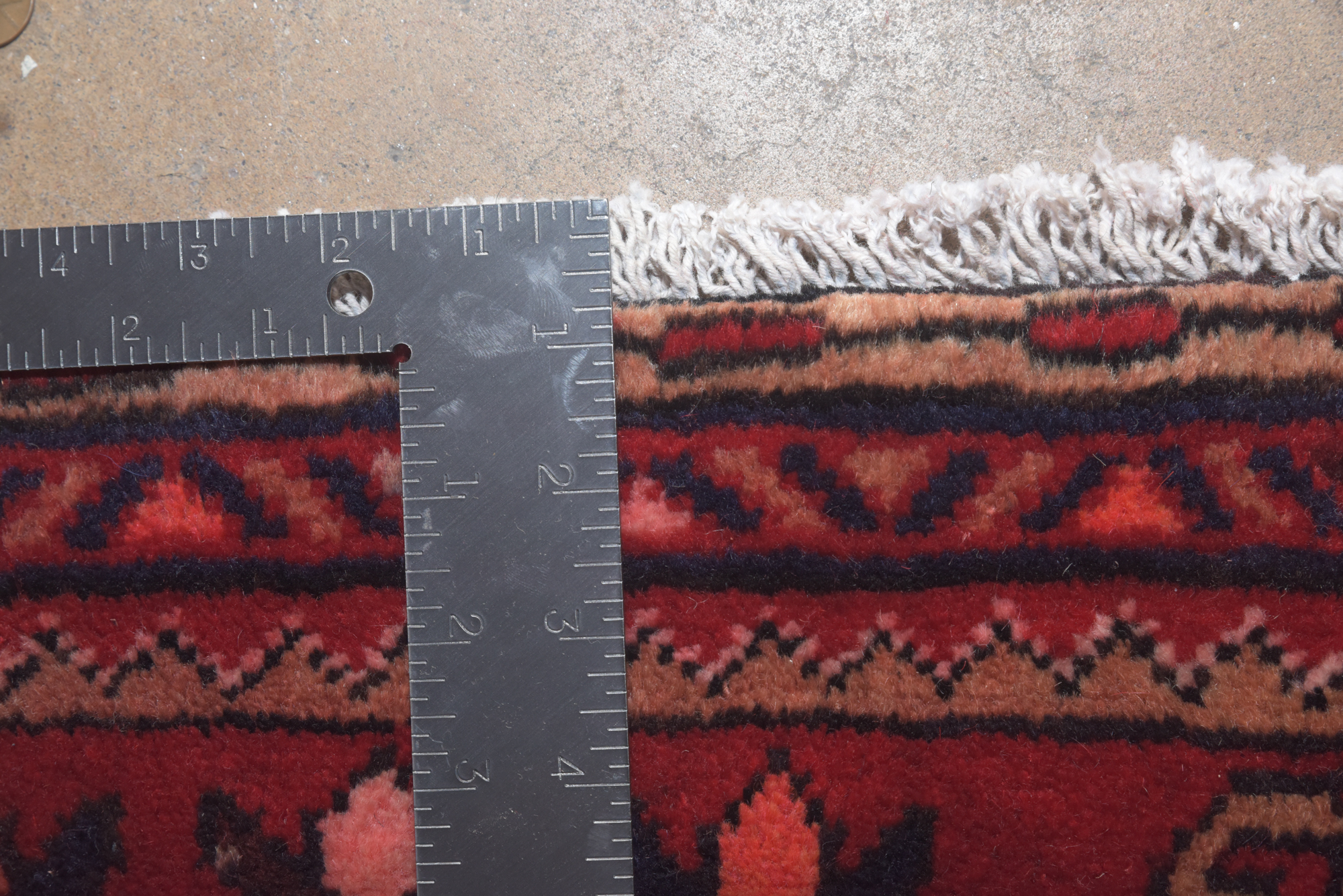 Hand-Knotted Persian Heriz Wool Carpet Runner