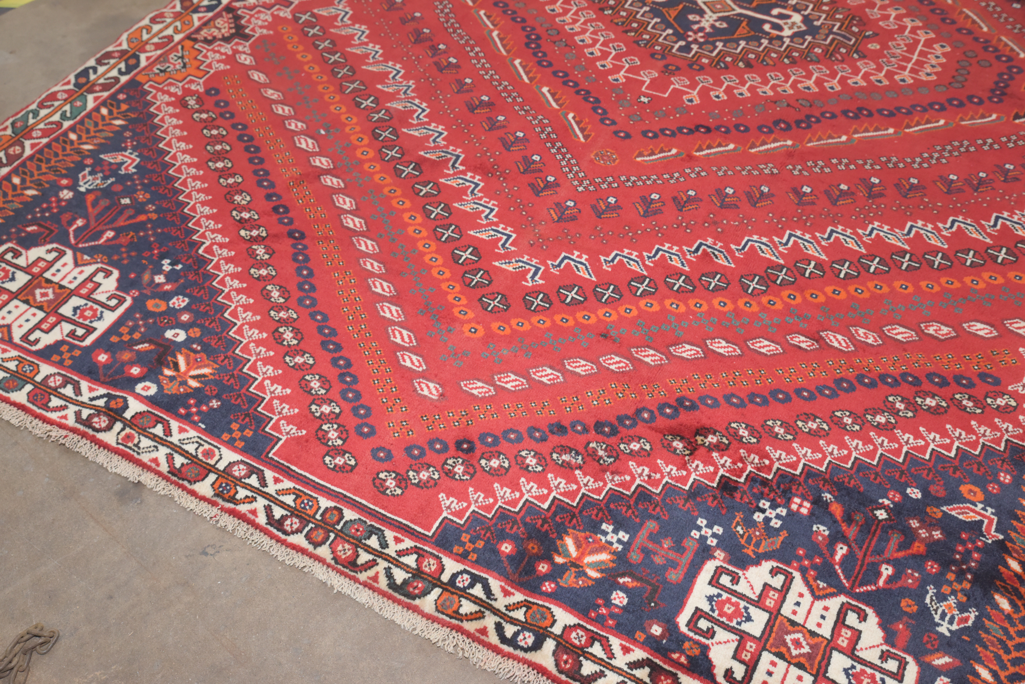Hand-Knotted Persian Qashqai Wool Area Rug
