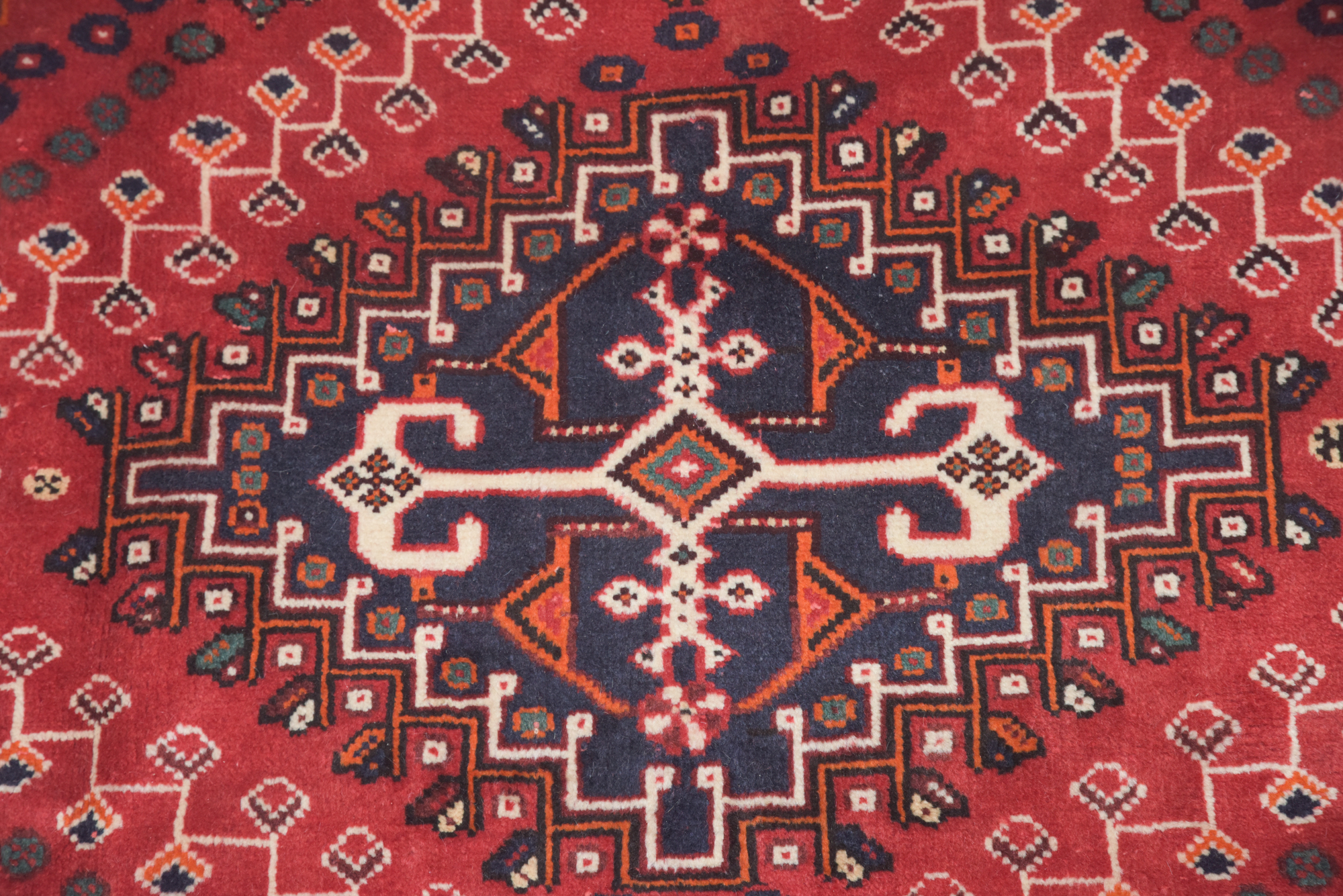 Hand-Knotted Persian Qashqai Wool Area Rug
