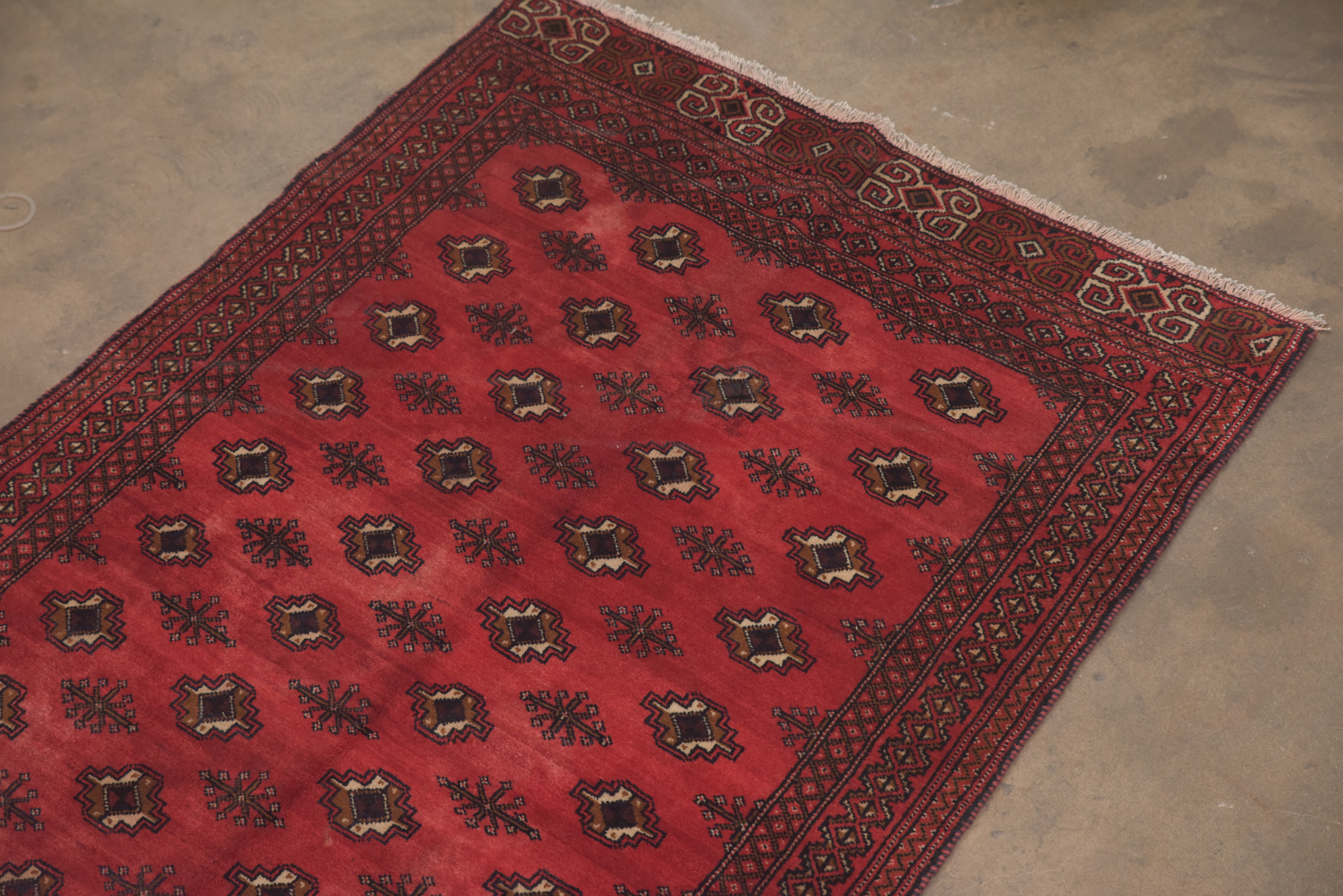 Hand-Knotted Persian Bokhara Wool Long Rug