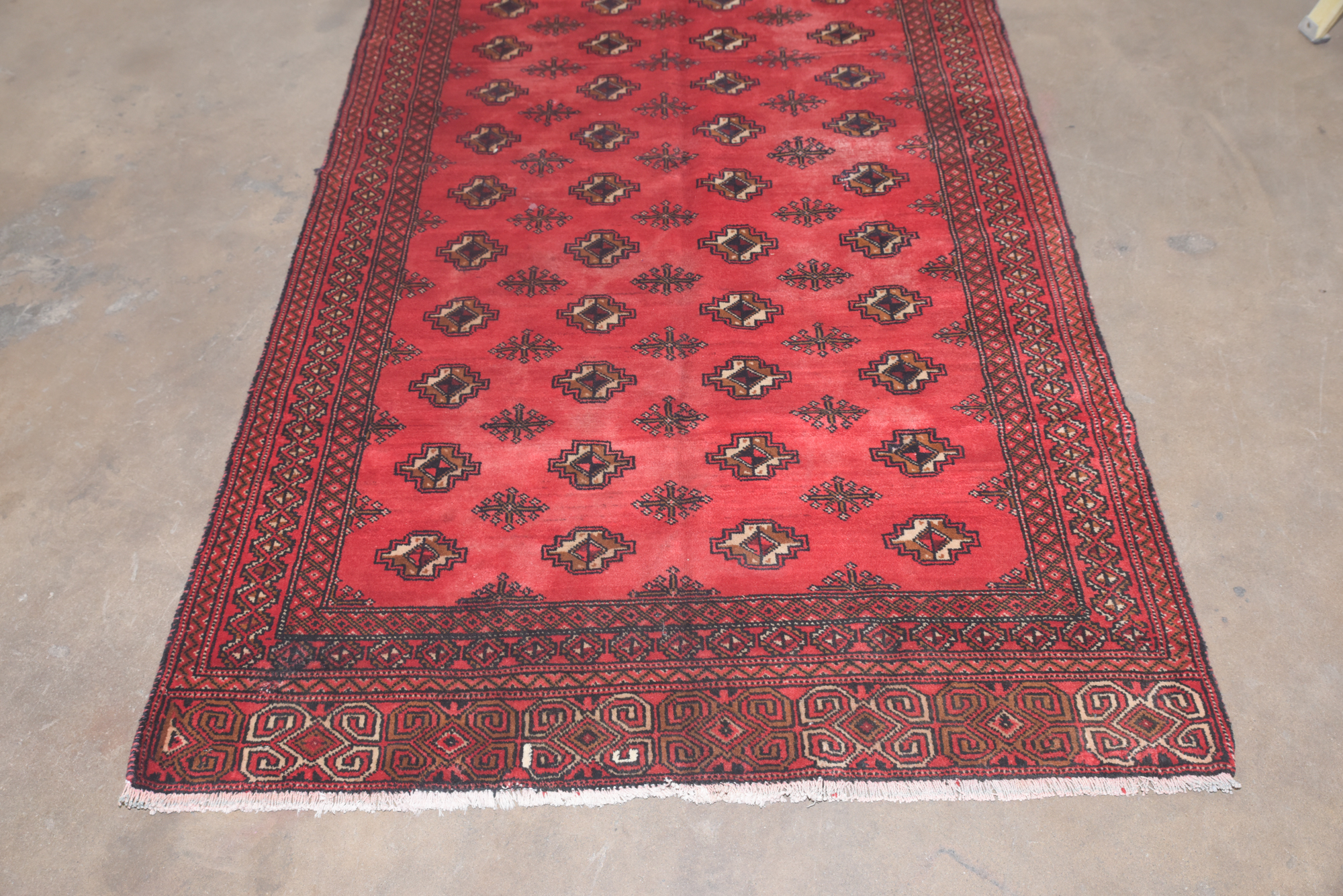 Hand-Knotted Persian Bokhara Wool Long Rug
