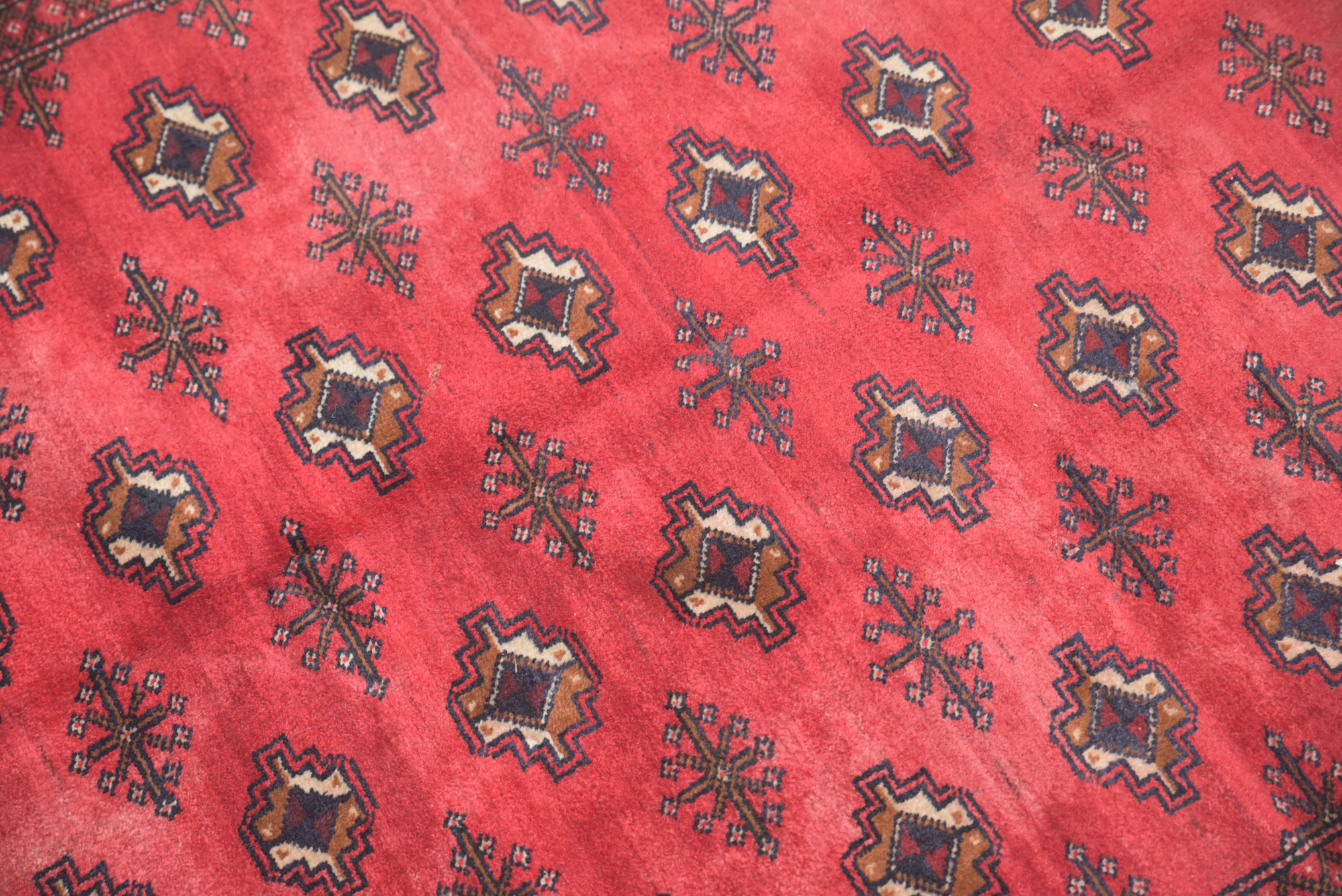 Hand-Knotted Persian Bokhara Wool Long Rug