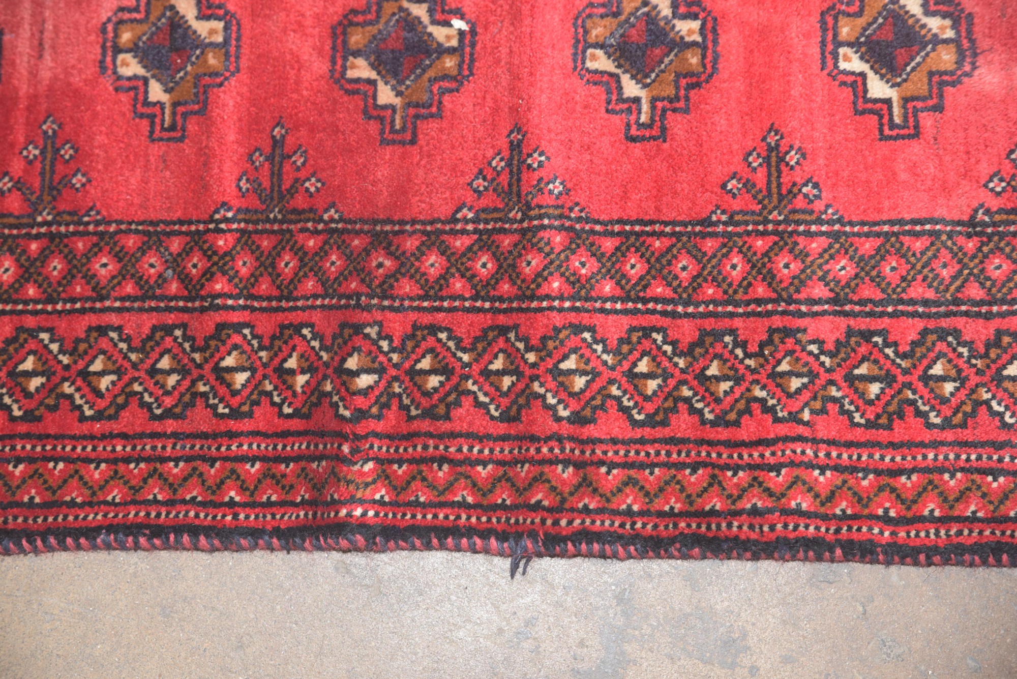 Hand-Knotted Persian Bokhara Wool Long Rug