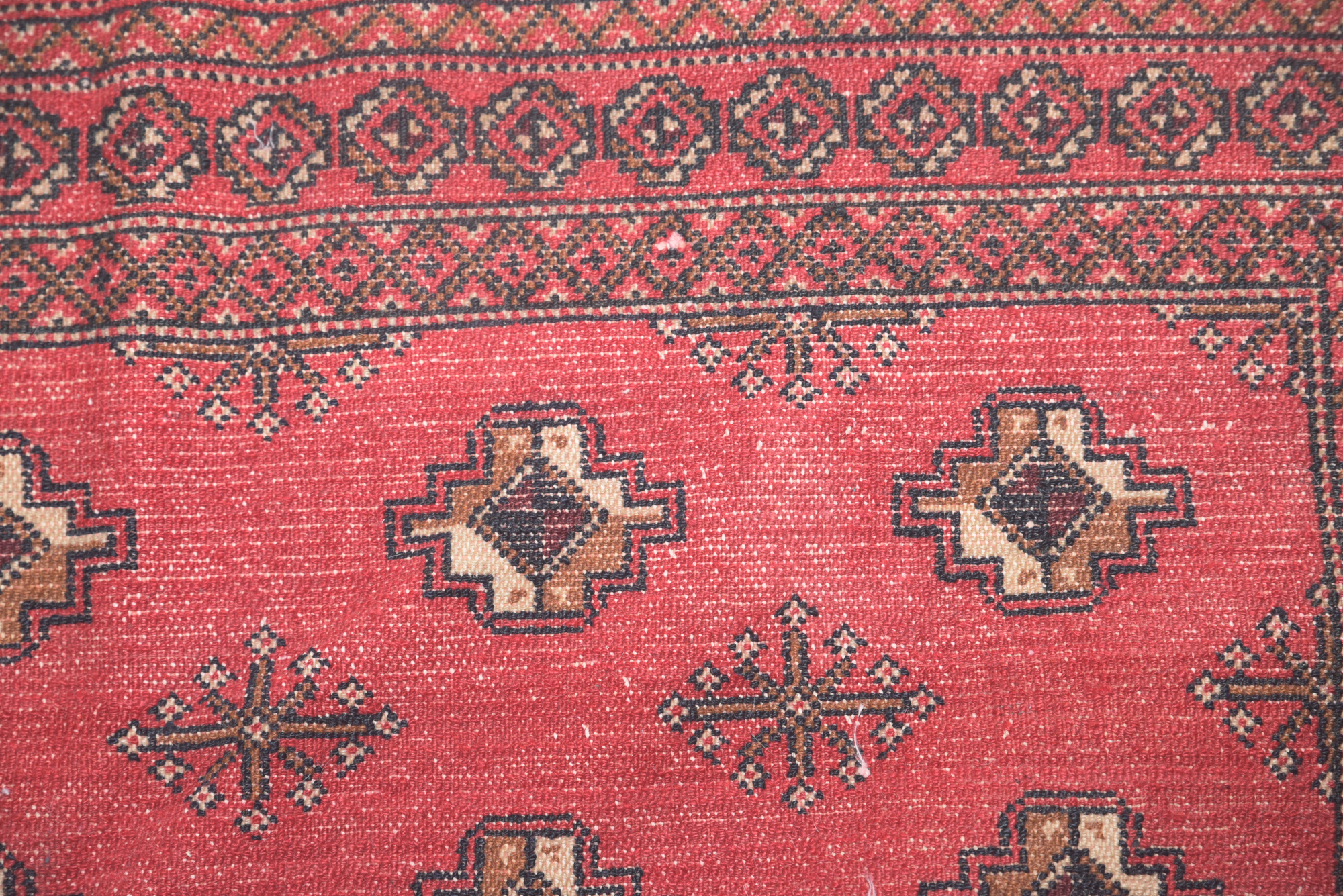 Hand-Knotted Persian Bokhara Wool Long Rug