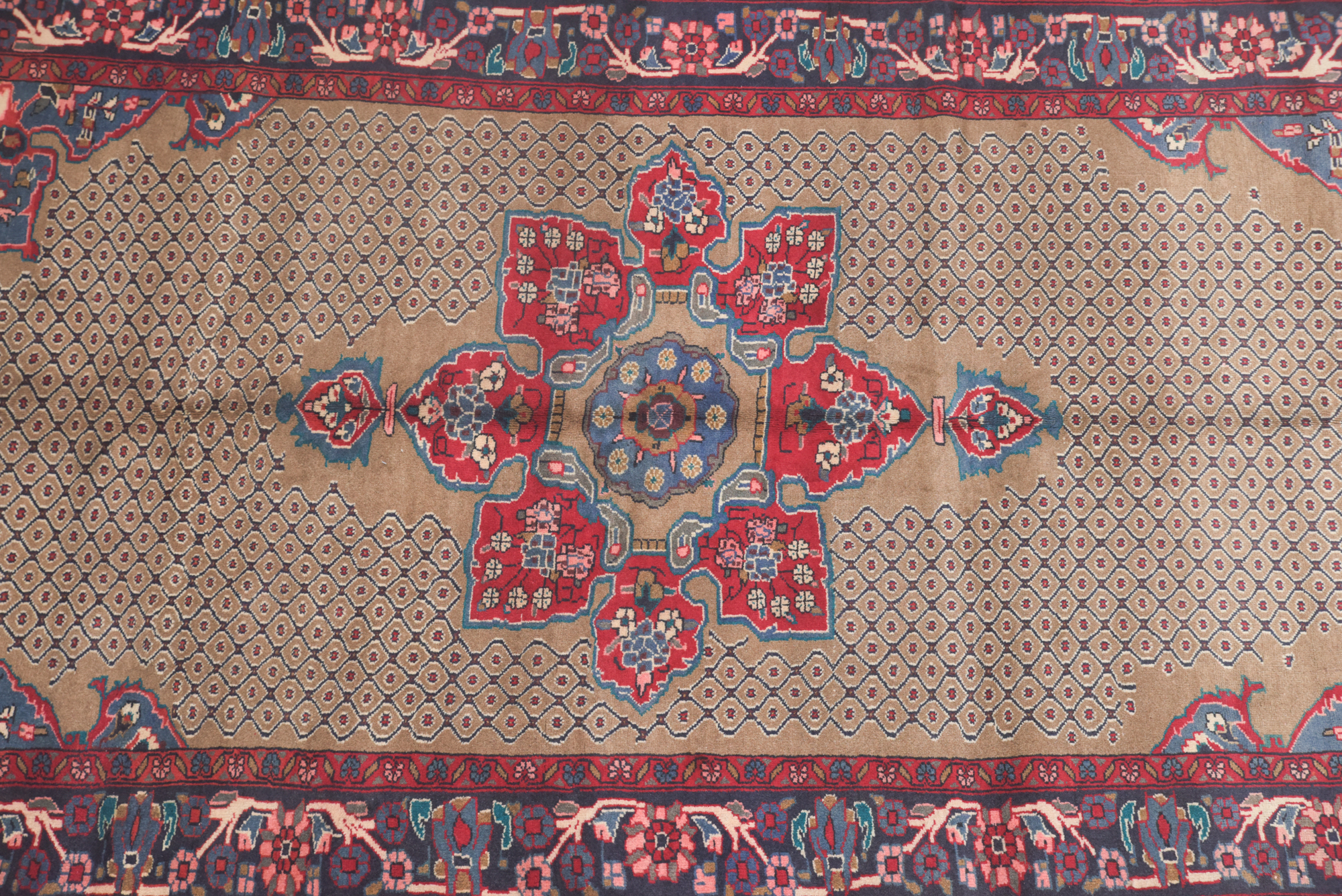 Hand-Knotted Persian Senneh Wool Long Rug