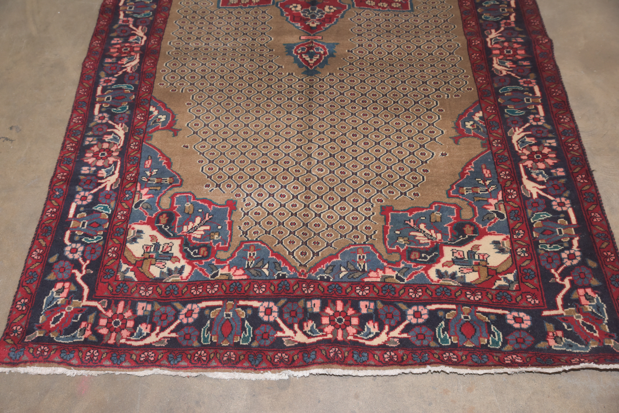 Hand-Knotted Persian Senneh Wool Long Rug