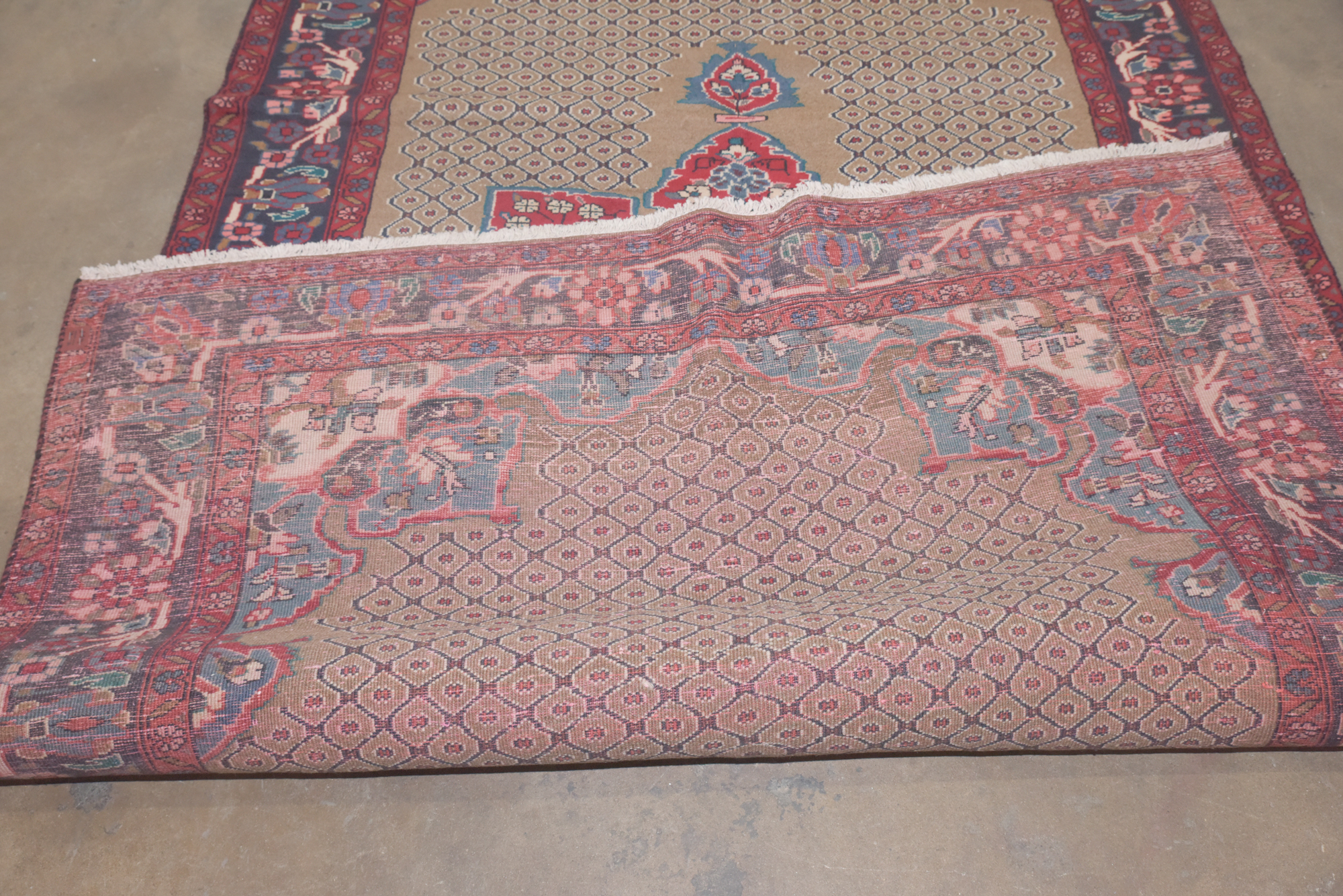 Hand-Knotted Persian Senneh Wool Long Rug
