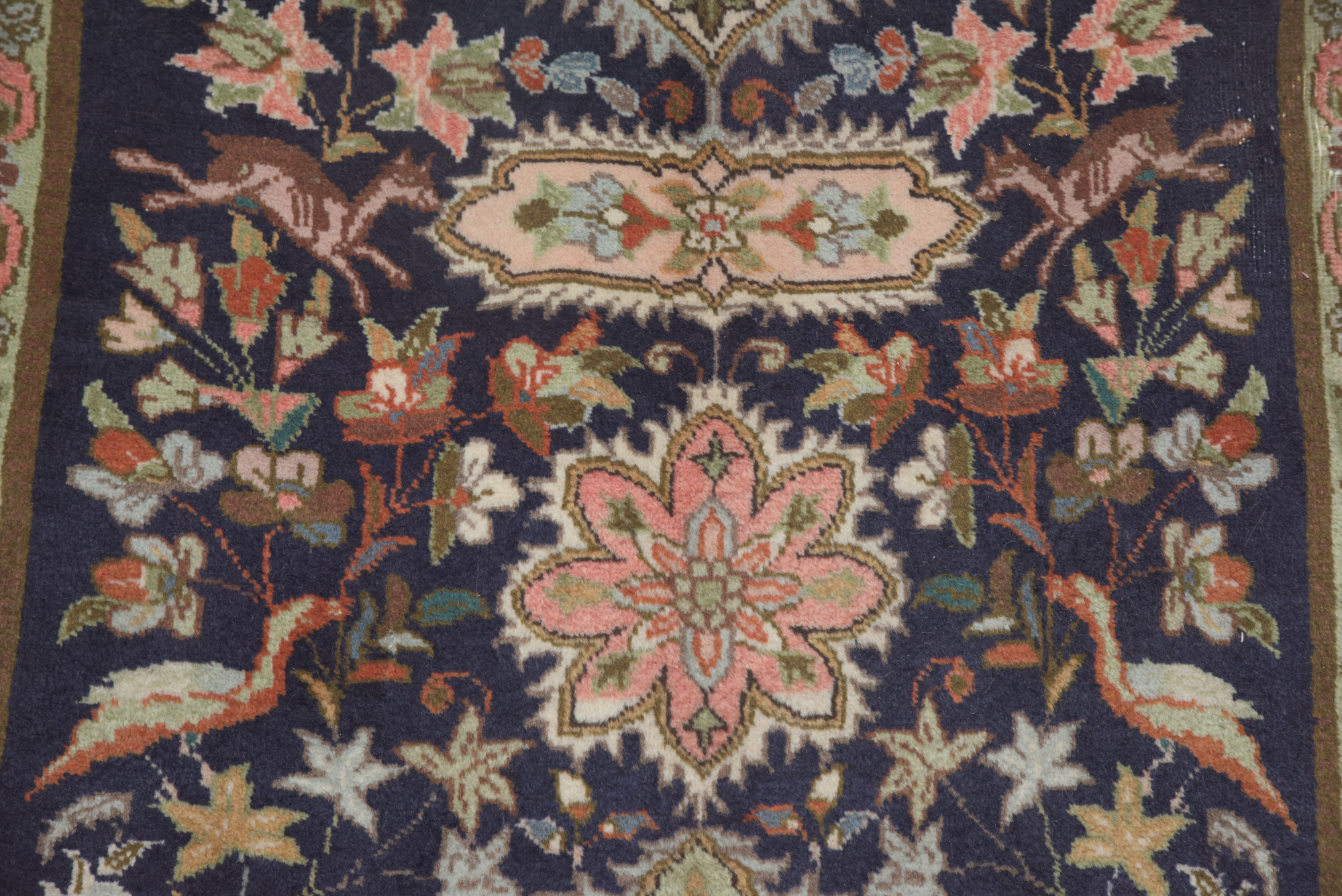 Hand-Knotted Persian Isfahan "Garden" Wool Carpet Runner