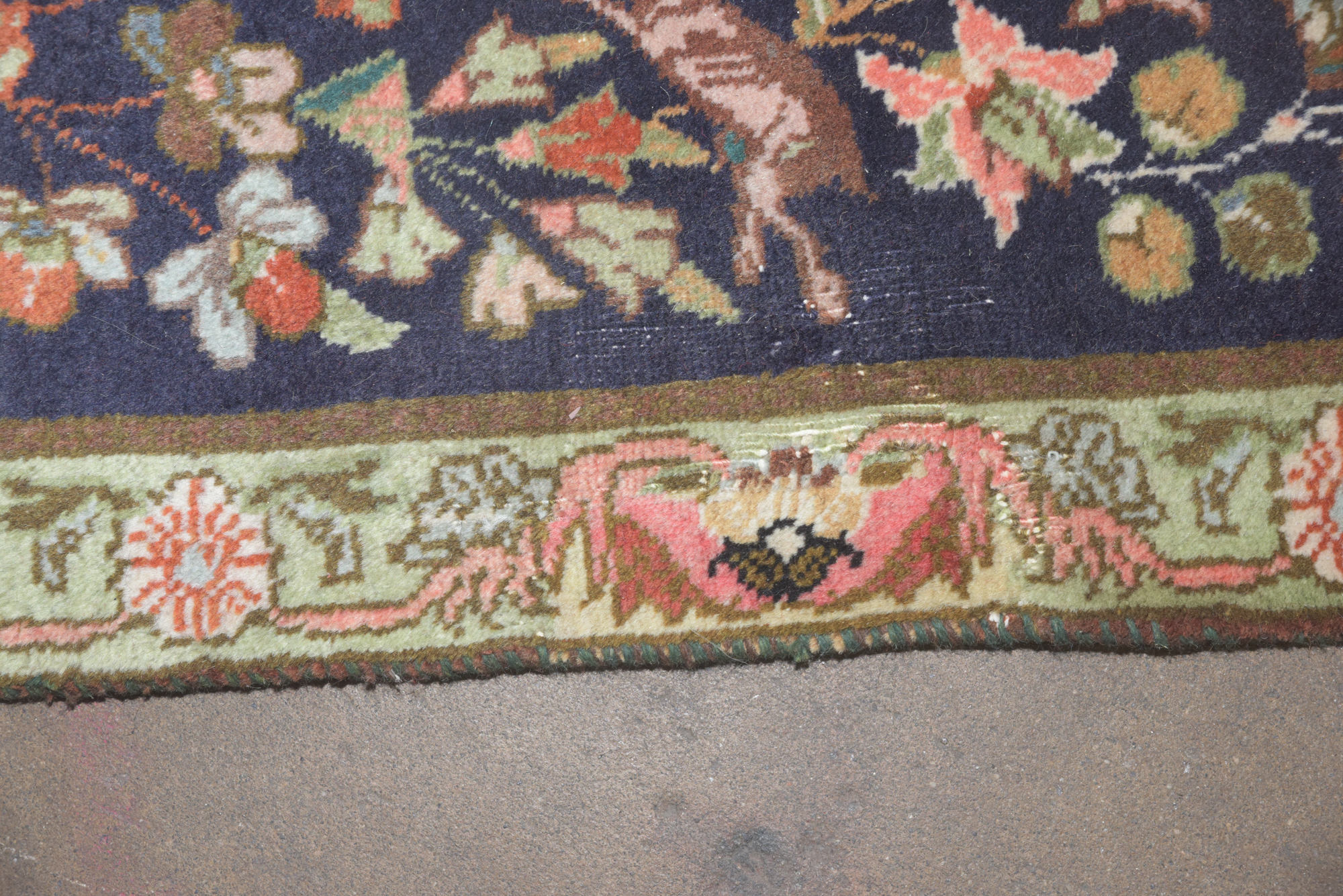 Hand-Knotted Persian Isfahan "Garden" Wool Carpet Runner