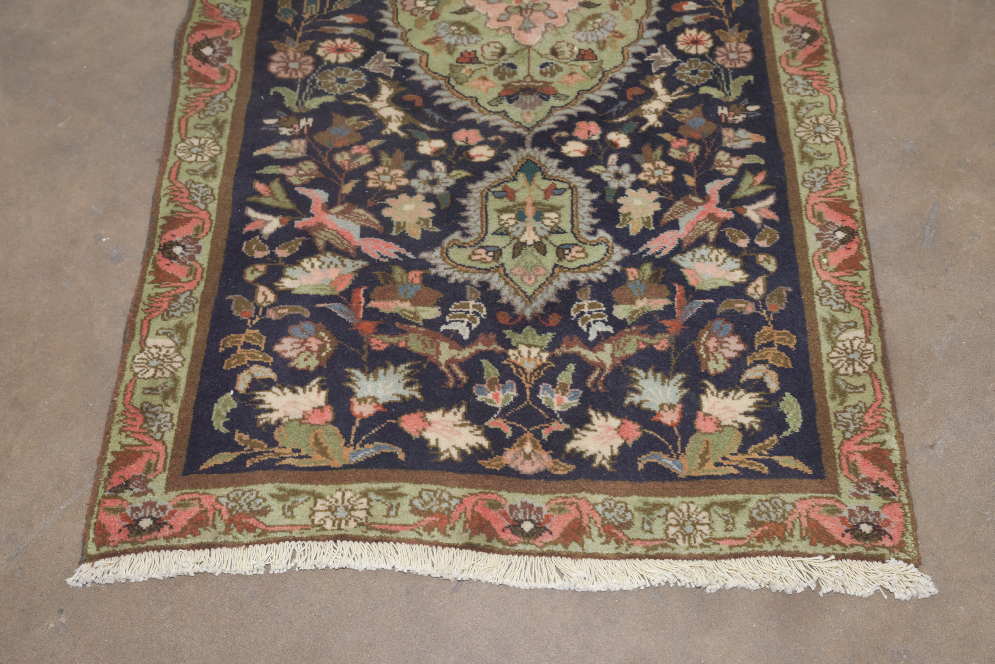 Hand-Knotted Persian Isfahan "Garden" Wool Carpet Runner
