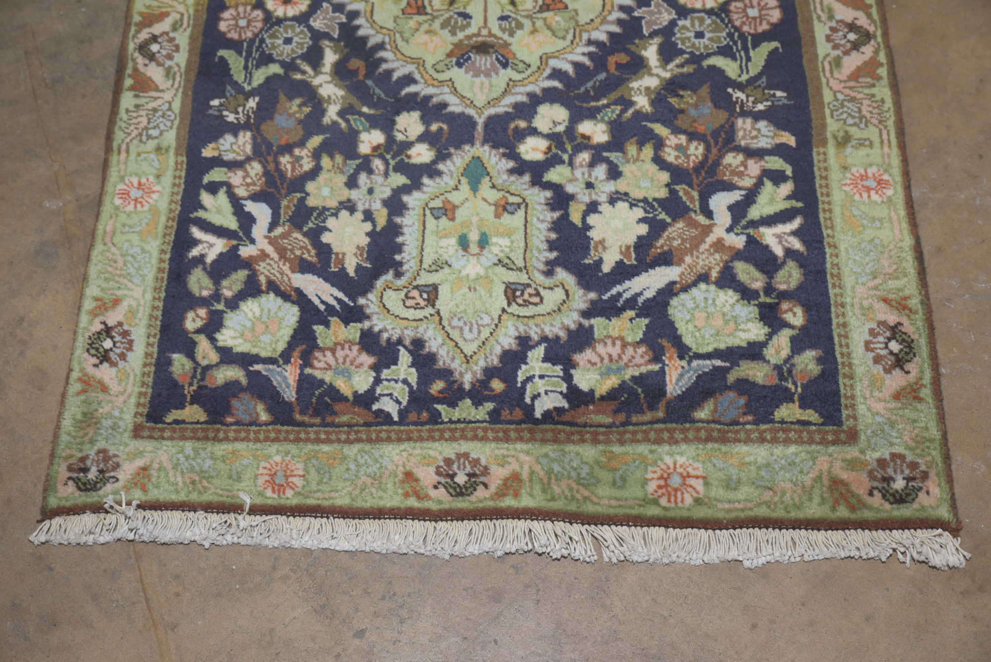 Hand-Knotted Persian Isfahan "Garden" Wool Carpet Runner
