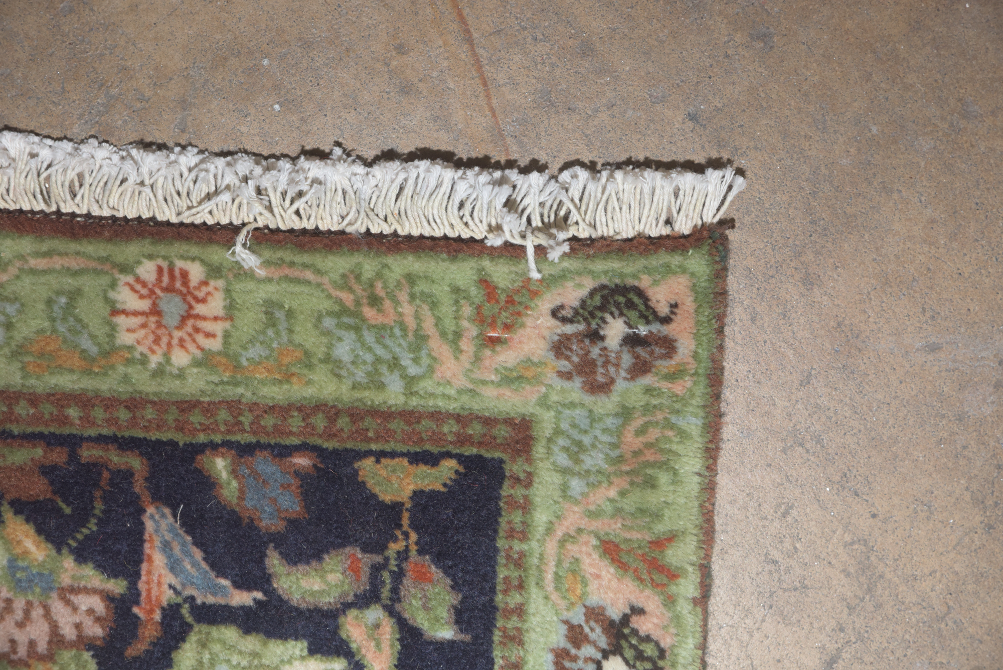 Hand-Knotted Persian Isfahan "Garden" Wool Carpet Runner