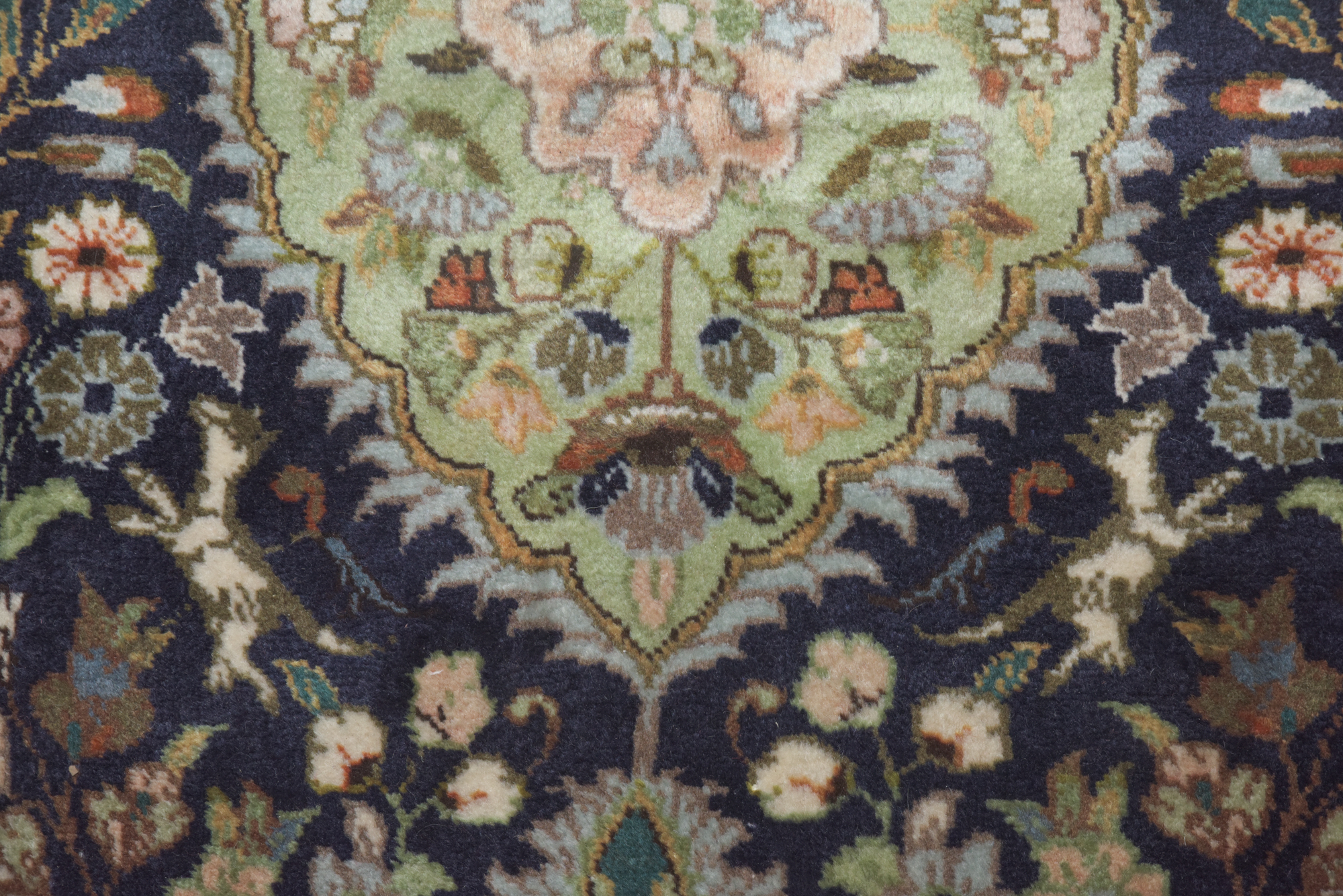 Hand-Knotted Persian Isfahan "Garden" Wool Carpet Runner
