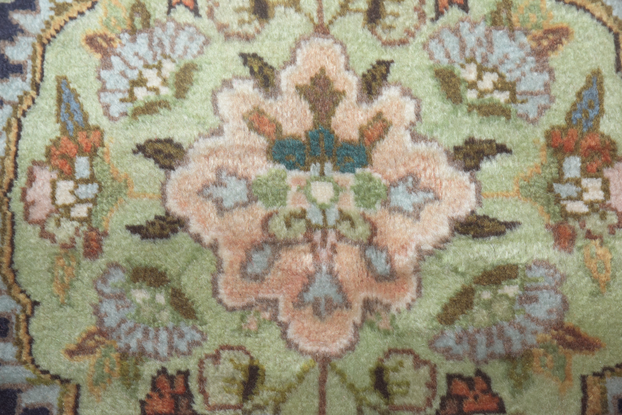 Hand-Knotted Persian Isfahan "Garden" Wool Carpet Runner