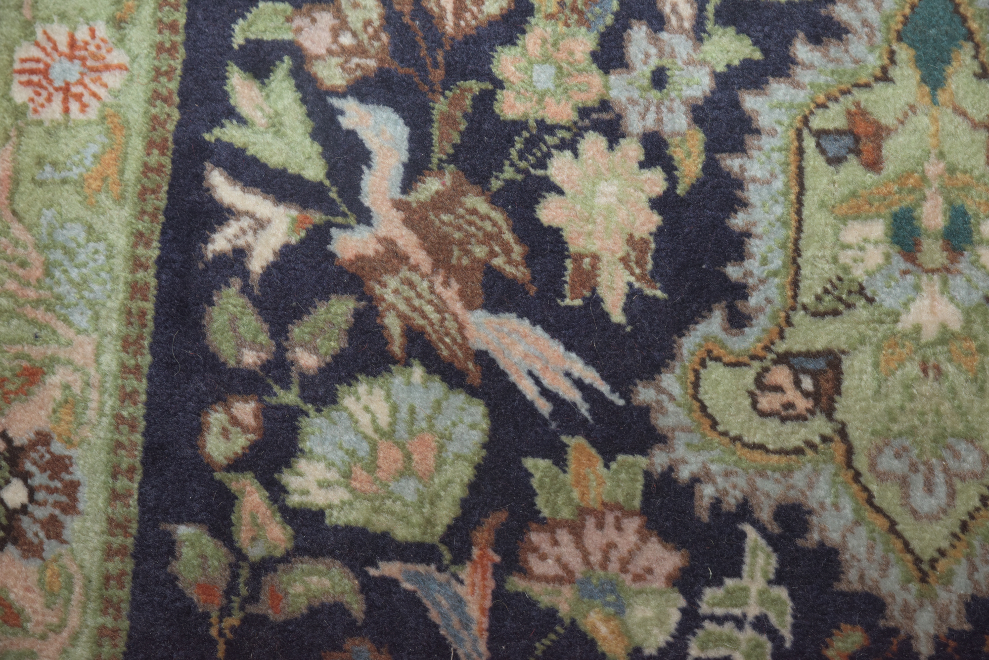 Hand-Knotted Persian Isfahan "Garden" Wool Carpet Runner